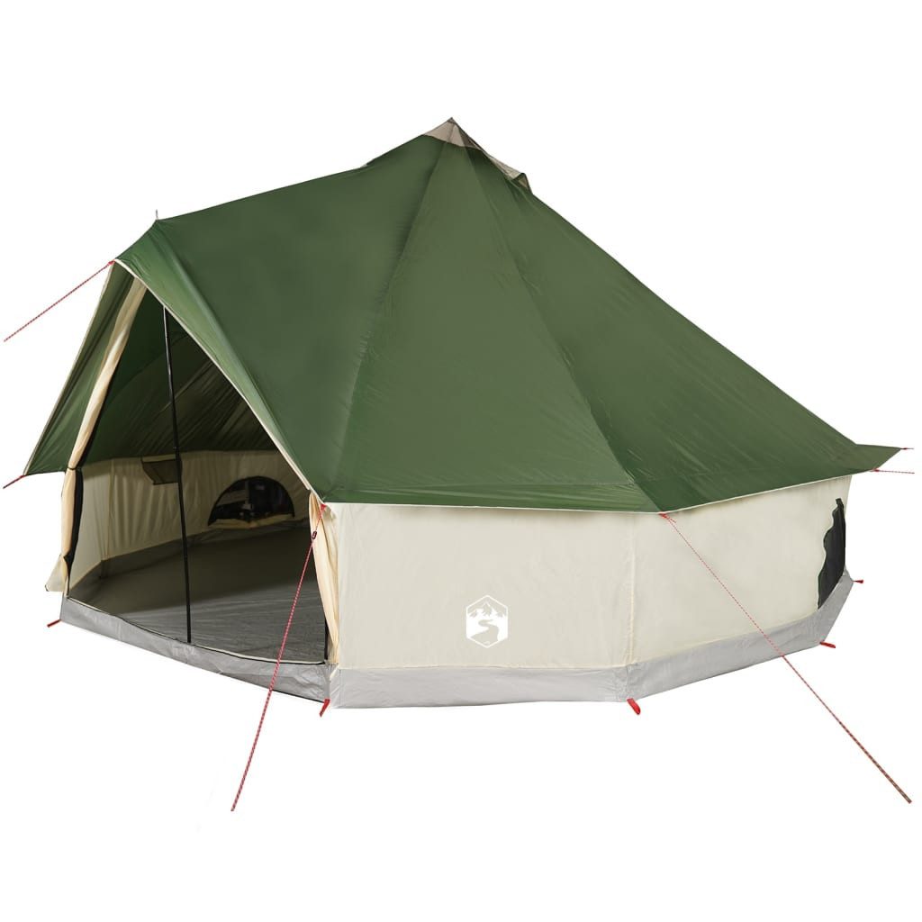 Kuppelzelt 10-Personen Tipi-Familienzelt 10 Personen Grün Wasserdicht Camping Zel