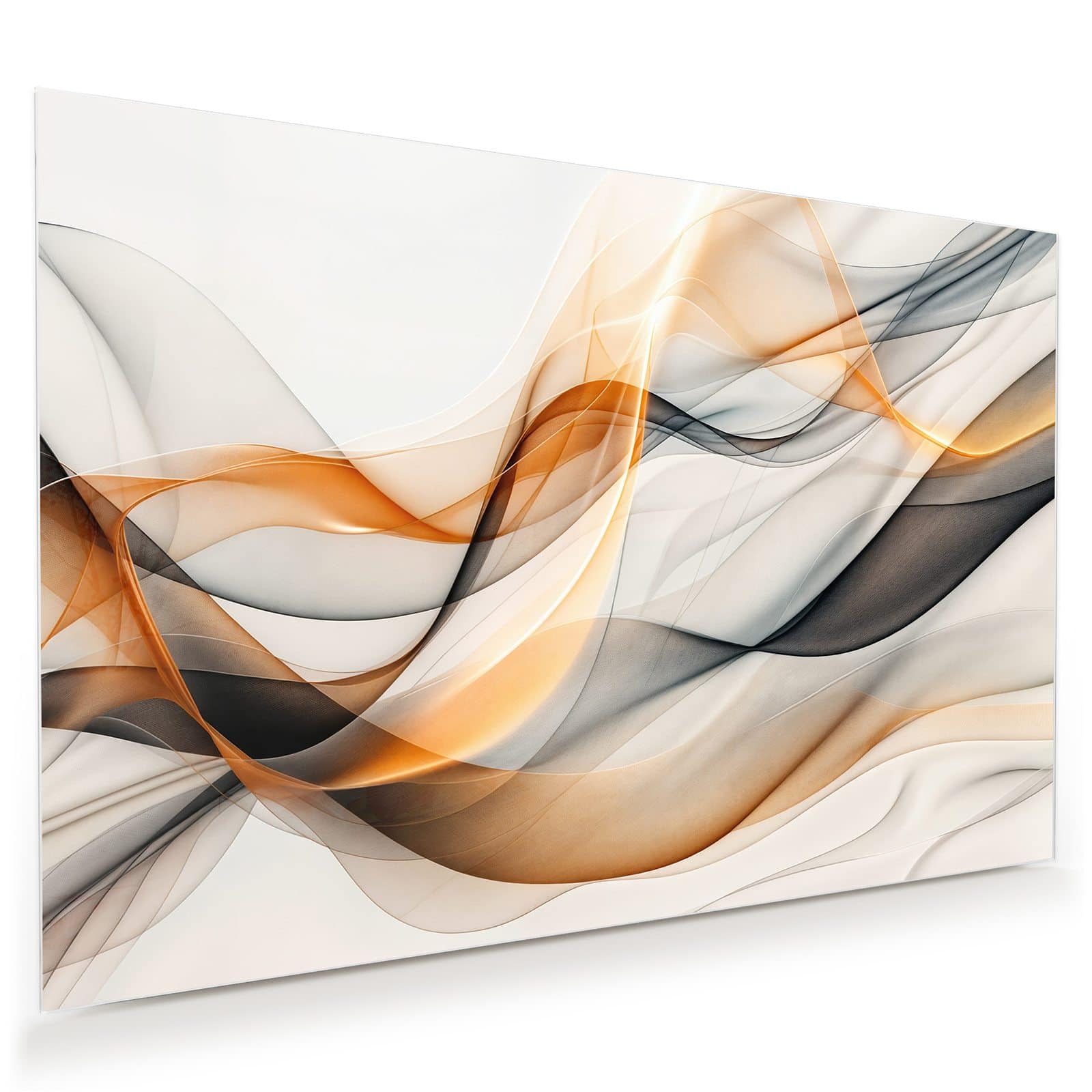 Primedeco Glasbild Wandbild Schwebende Wellen mit Aufhängung, Abstrakte Kunst (21 verschiedene Größen, 1 St), Elegante Aufhängung