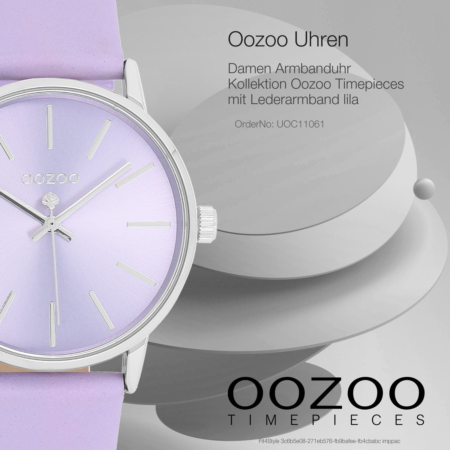 OOZOO Quarzuhr Oozoo Damen Armbanduhr Timepieces Analog, (Analoguhr), Damenuhr rund, mittel (ca. 36mm) Lederarmband, Fashion-Style