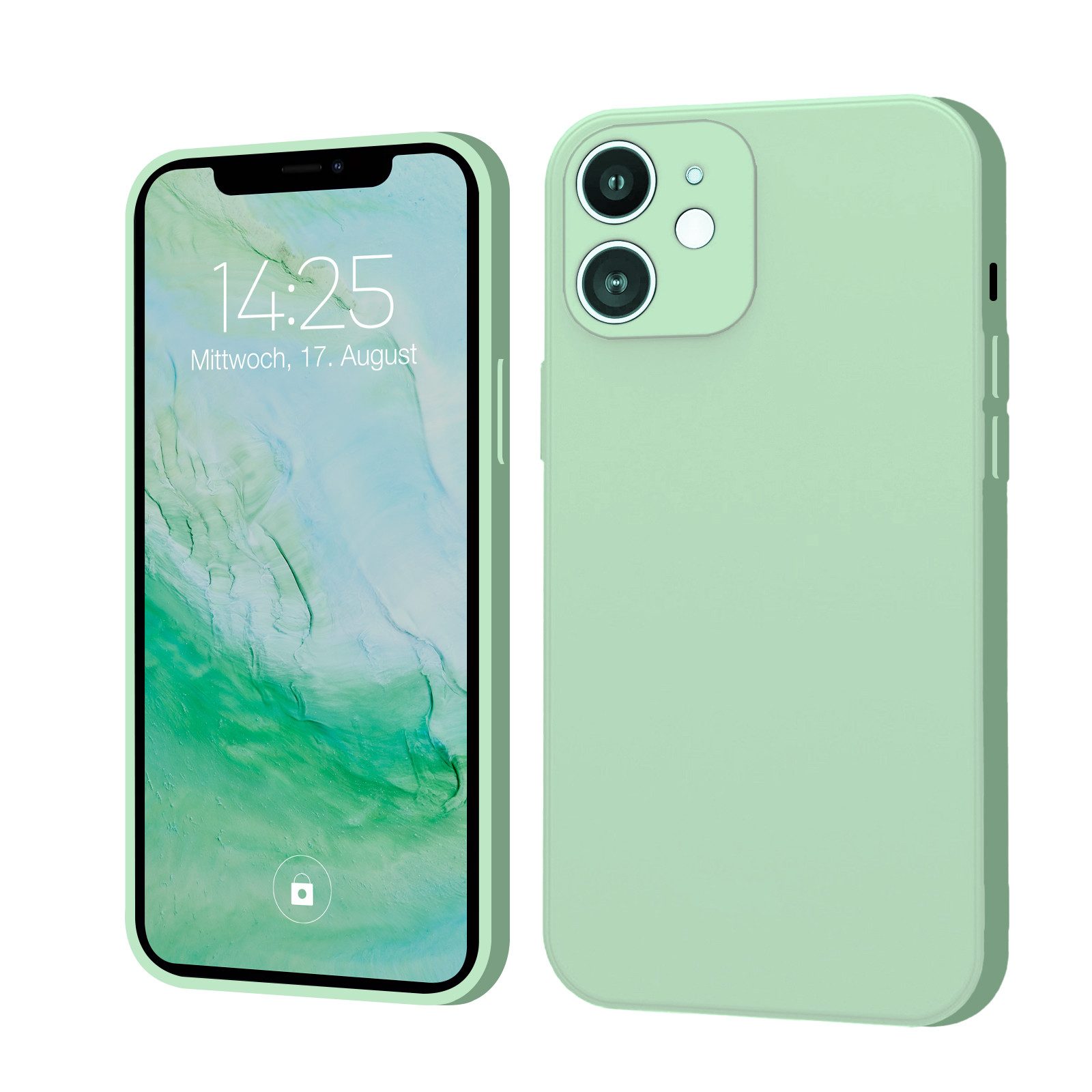 Tec-Expert Handyhülle SoftGrip Cover Hülle für Apple iPhone 12, Handy Case Bumper integrierter Kameraschutz flexibel