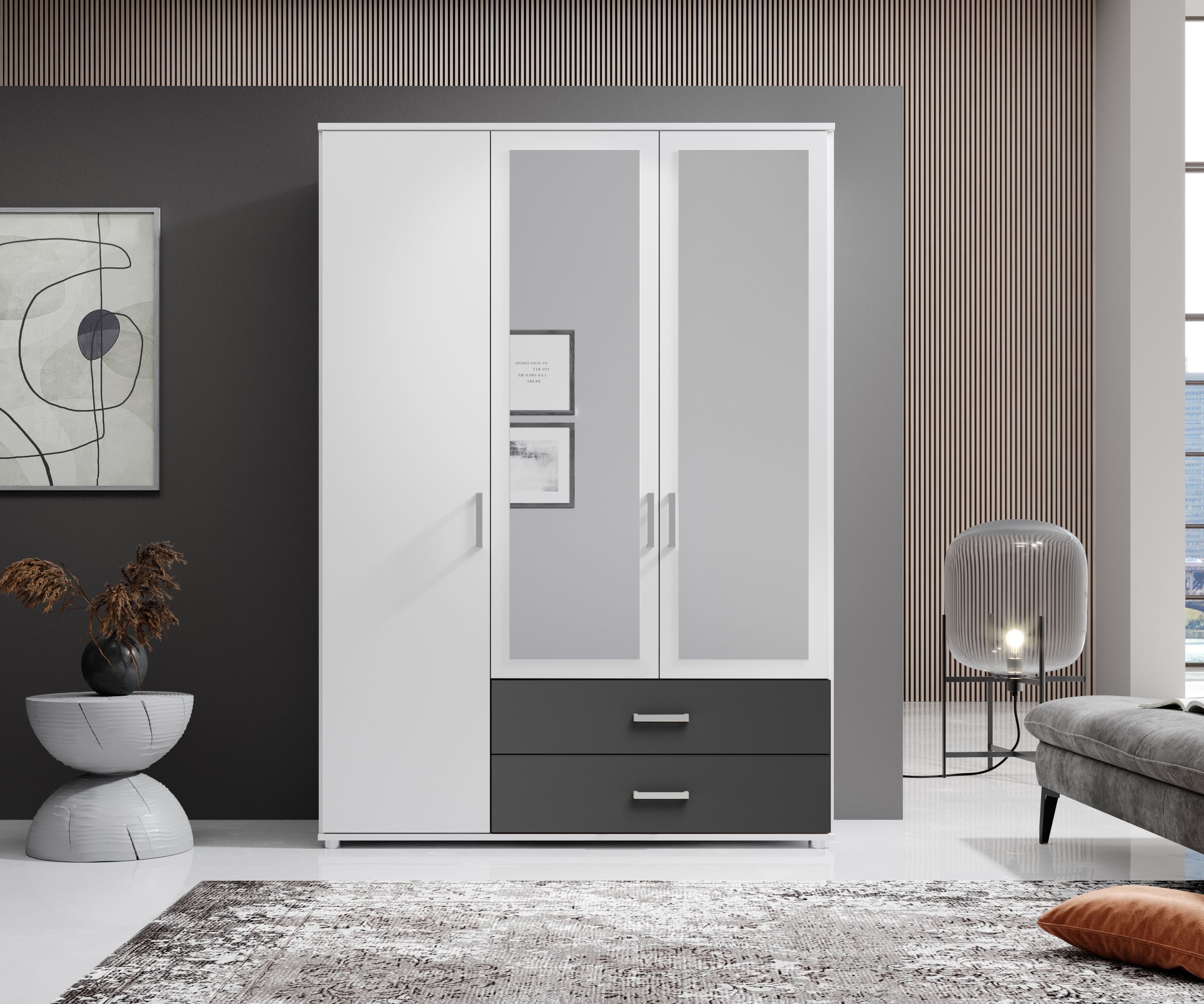 Pol-Power Kleiderschrank 125 x 190 x 51 cm (B/H/T)