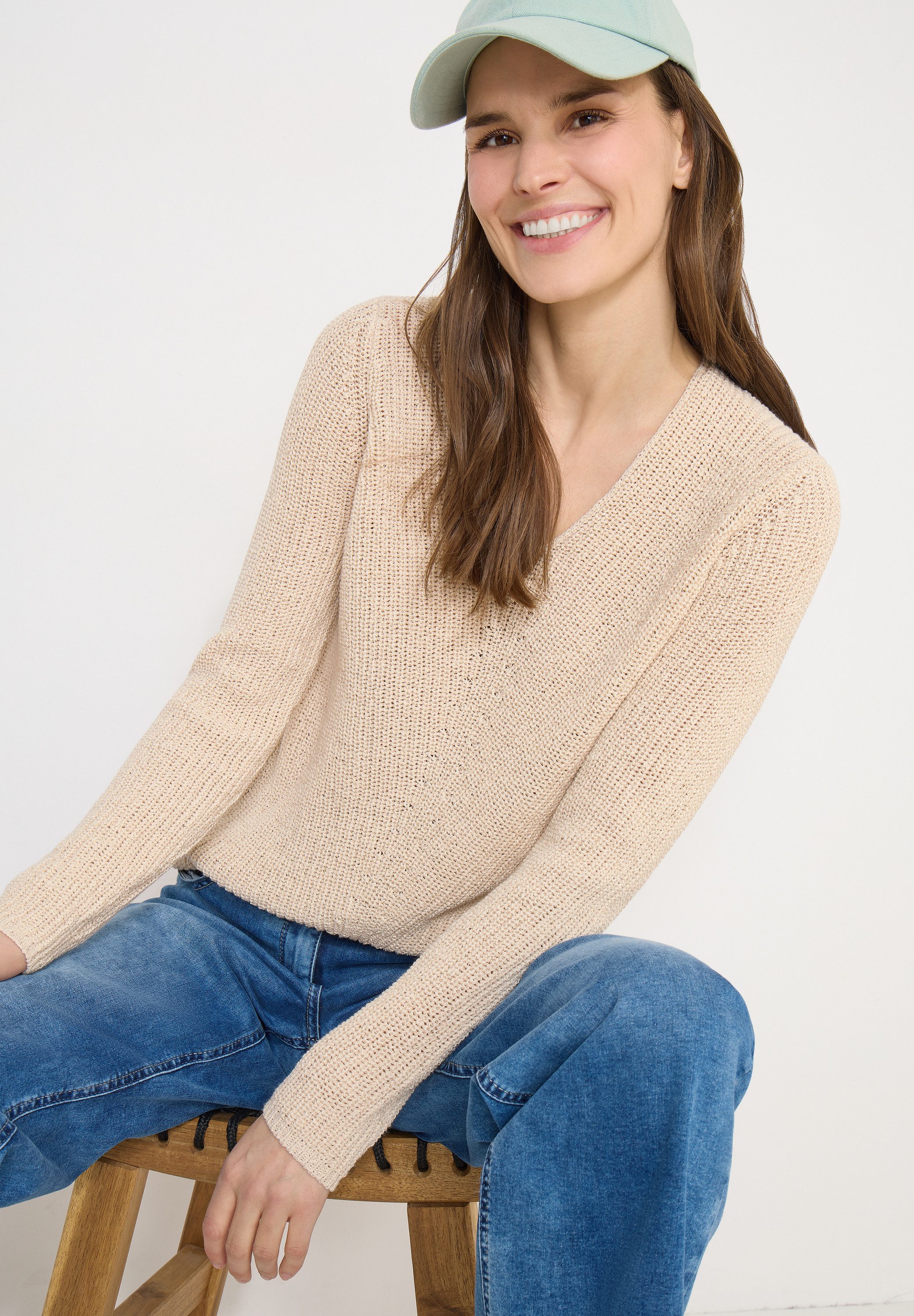 CECIL Strickpullover mit V-Auschnitt