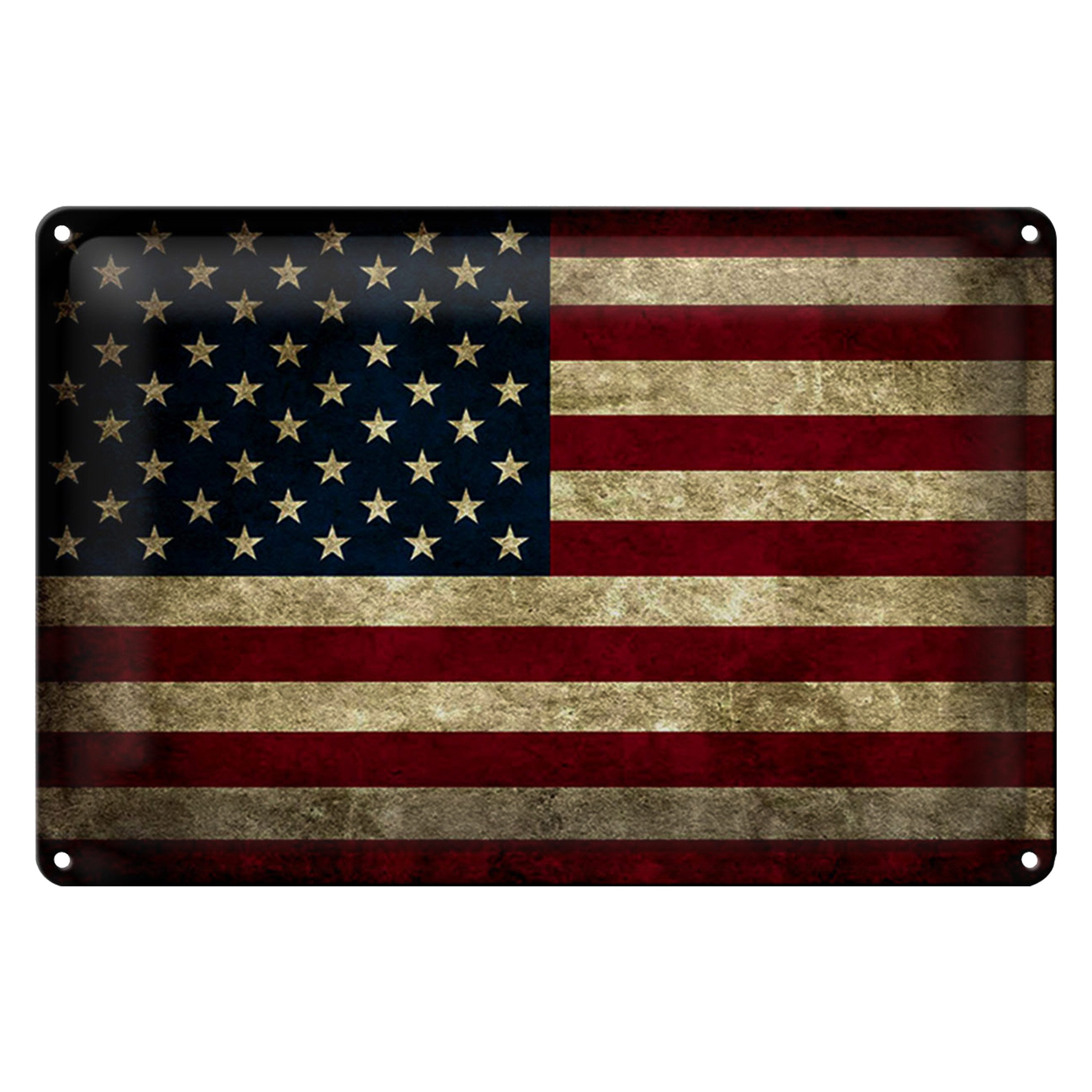 Roomando Metallschild Flagge 18x12cm Vereinigte Staaten Amerika USA
