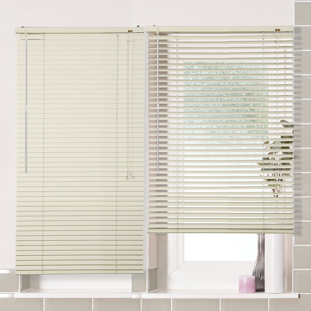Sekey Jalousie Aluminium-Jalousie Klemmfix ohne Bohren für fenster Sichtschutz, freihängend, freihängend, 25mm Alu-Lamellen, Klemmfix ohne Bohren, inkl. Zubehör