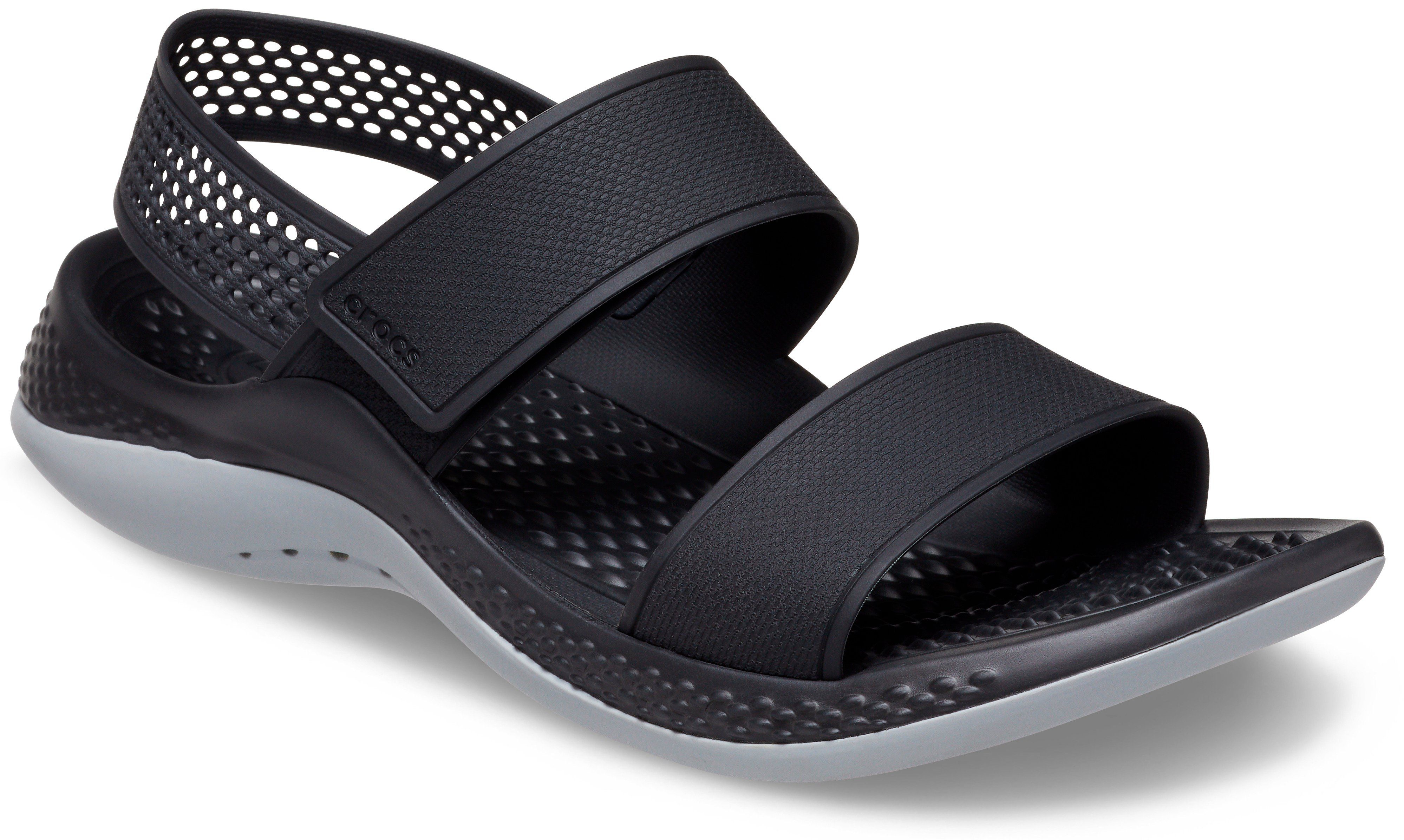 Sandal 360 flexibler schwarz-grau Laufsohle mit Crocs Sandale LiteRide