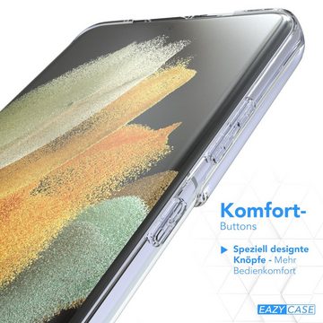EAZY CASE Handyhülle Slimcover Clear für Samsung Galaxy S21 Ultra 5G 6,8 Zoll, durchsichtige Hülle Ultra Dünn Silikon Backcover TPU Telefonhülle Klar