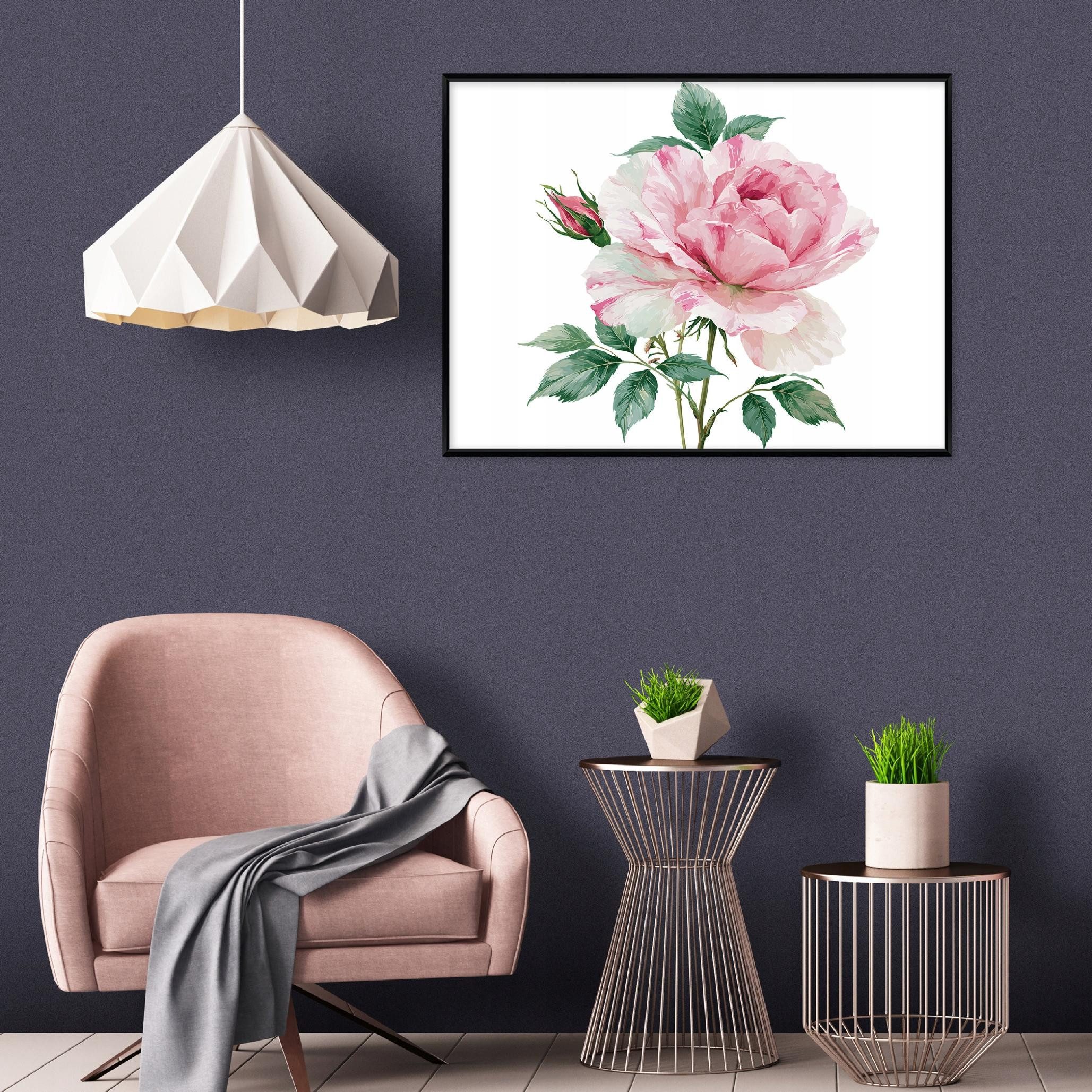 Wallarena Leinwandbild Blumen gerahmt lichtecht Wohnzimmer 90x60 cm, Blumen, 40 x 30 cm