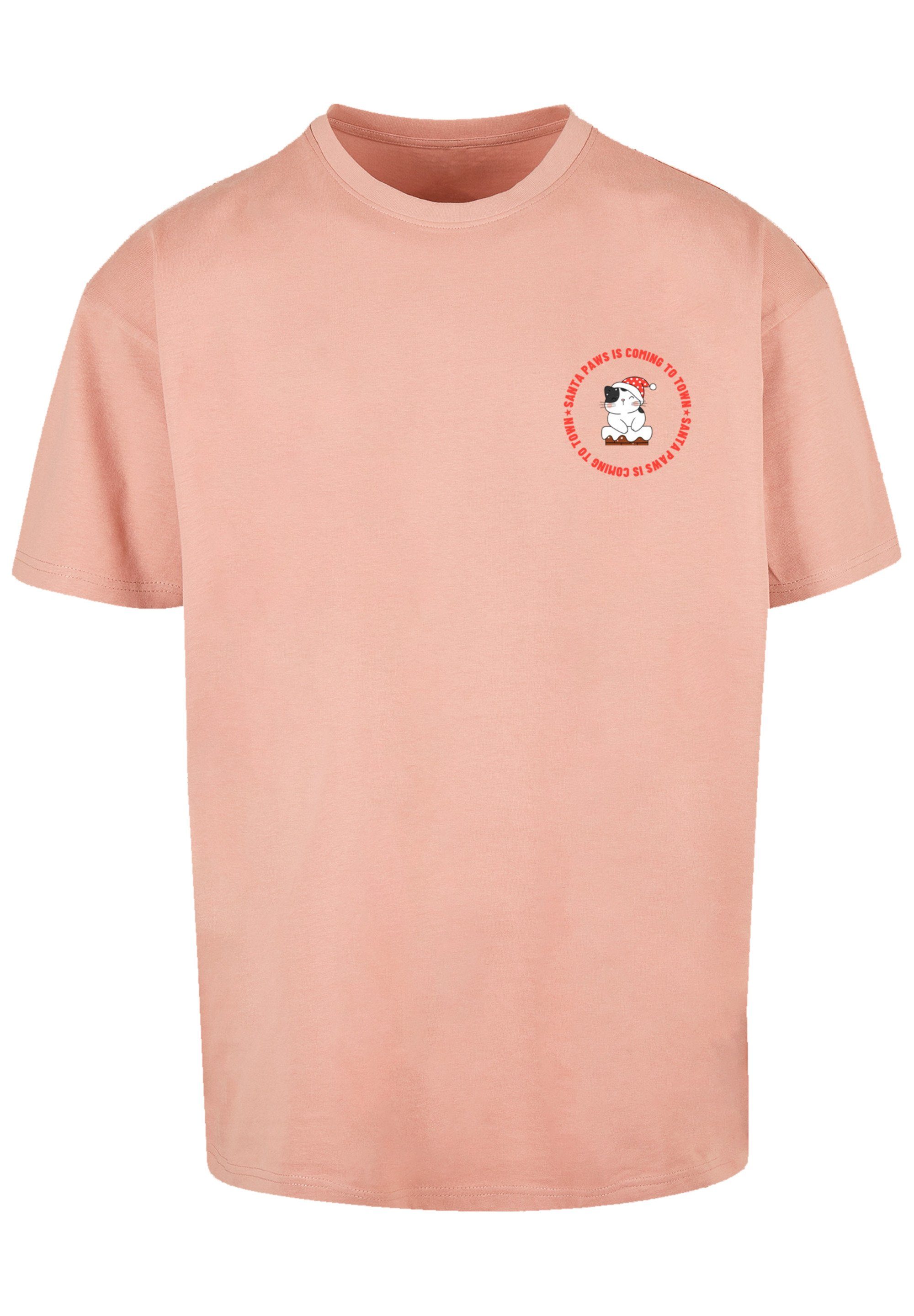 Rock-Musik, Cat T-Shirt Sansta F4NT4STIC Premium Breast Band amber Christmas Paws Qualität,
