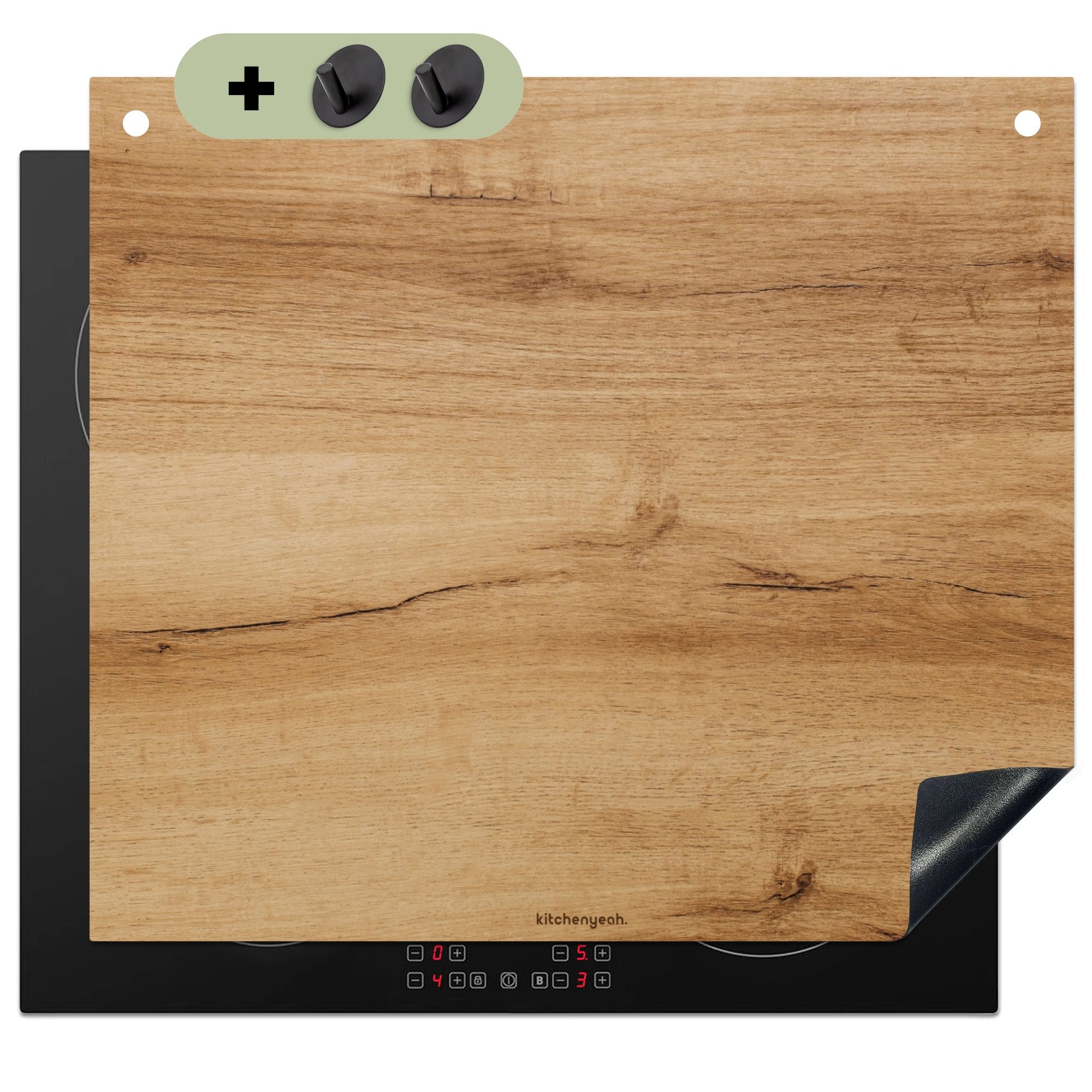 KitchenYeah Küchenrückwand Hellbraun - Holzoptik/print, (1-tlg), Ceranfelda günstig online kaufen