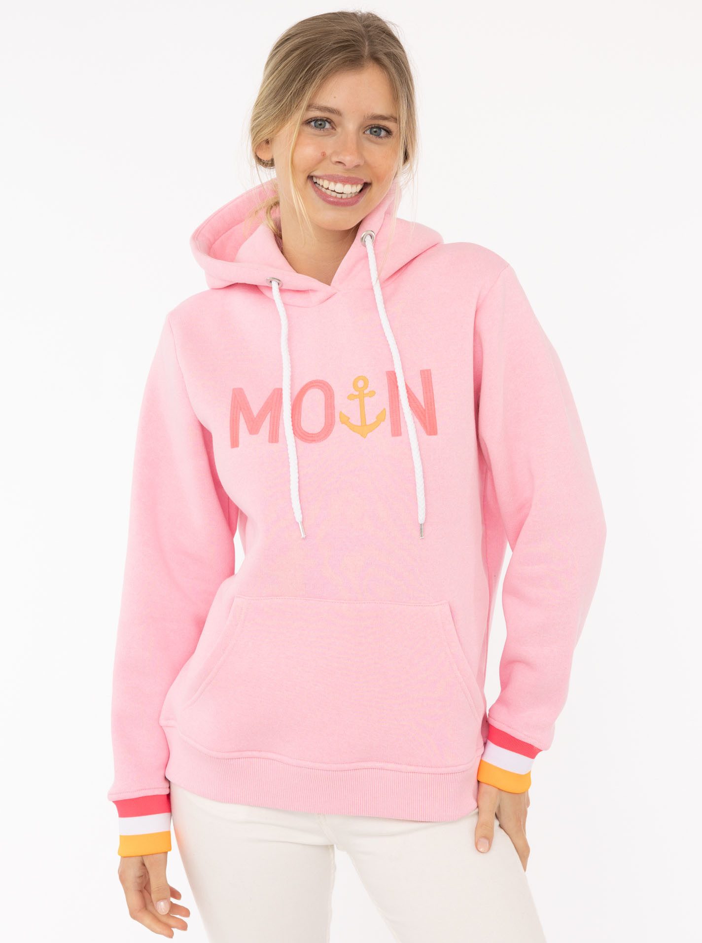 Zwillingsherz Hoodie ""Rahel"", mit "MOIN" und Anker Stickerei, kontrastfar günstig online kaufen