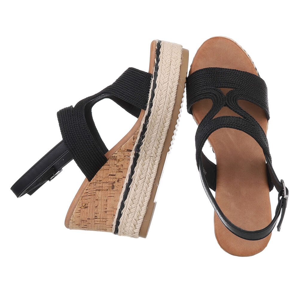 Ital-Design Modische Espadrilles mit Keilabsatz für Damen Plateausandalette günstig online kaufen