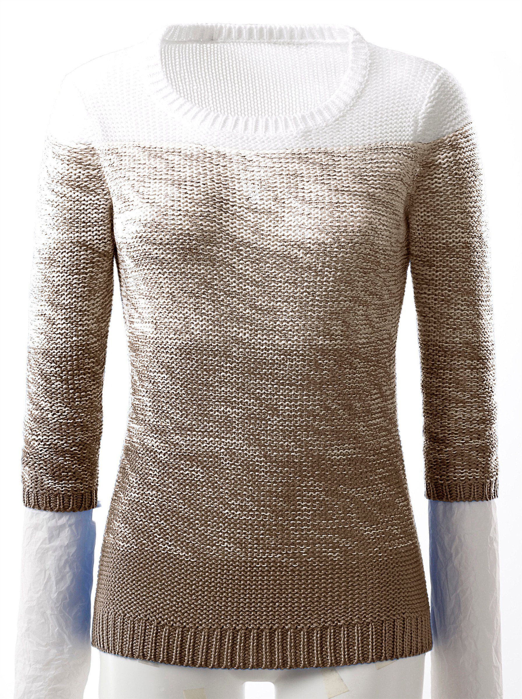 Strickpullover Pullover 3/4-Arm Querstrick