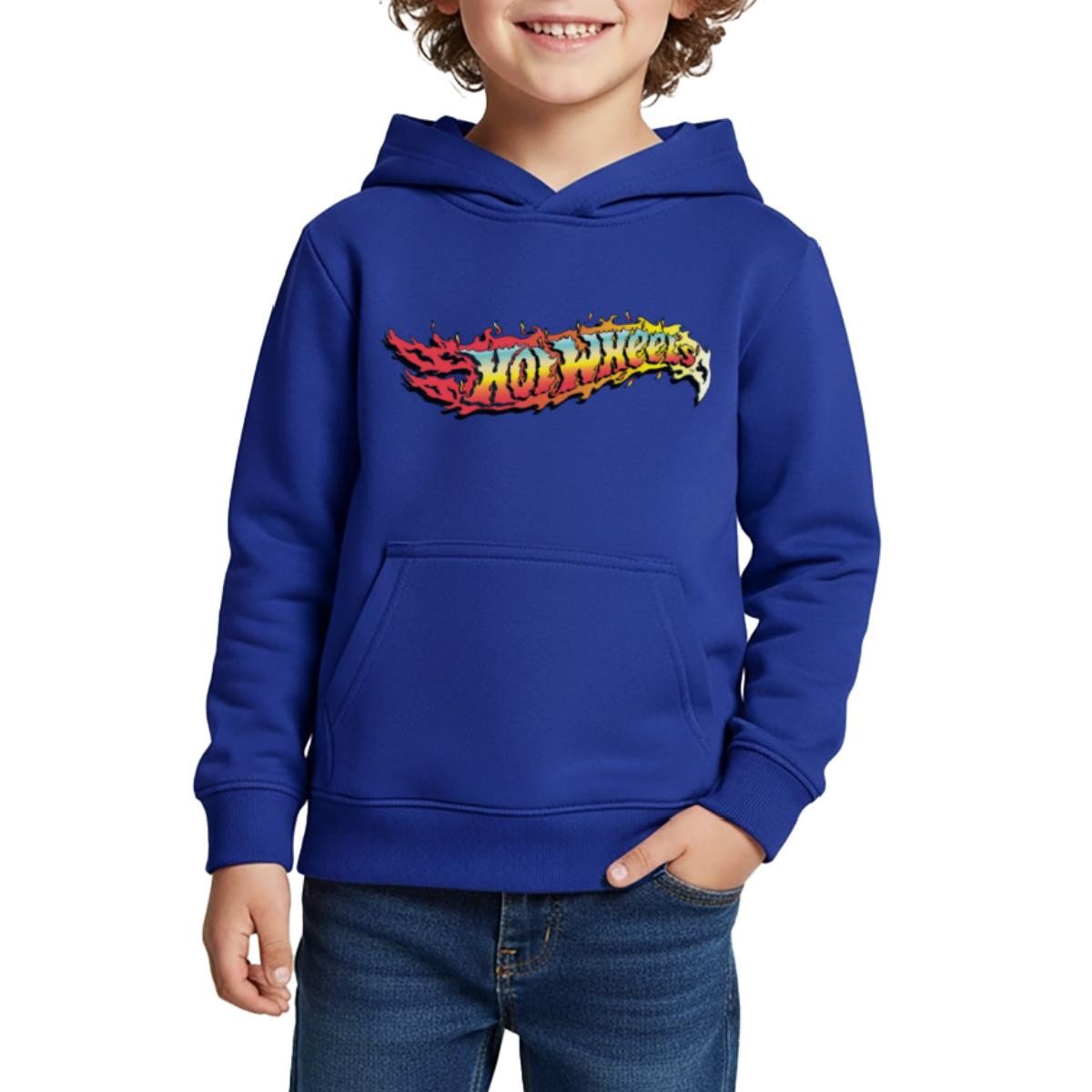 Hoodie Hot Wheels Logo-Design Mit Flammen Kinder Premium Hoodie