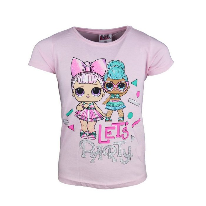 L.O.L. SURPRISE! T-Shirt LOL Surprise Lets Party Kinder Mädchen Shirt Gr. 104 bis 134 100% Baumwolle Rosa oder Blau