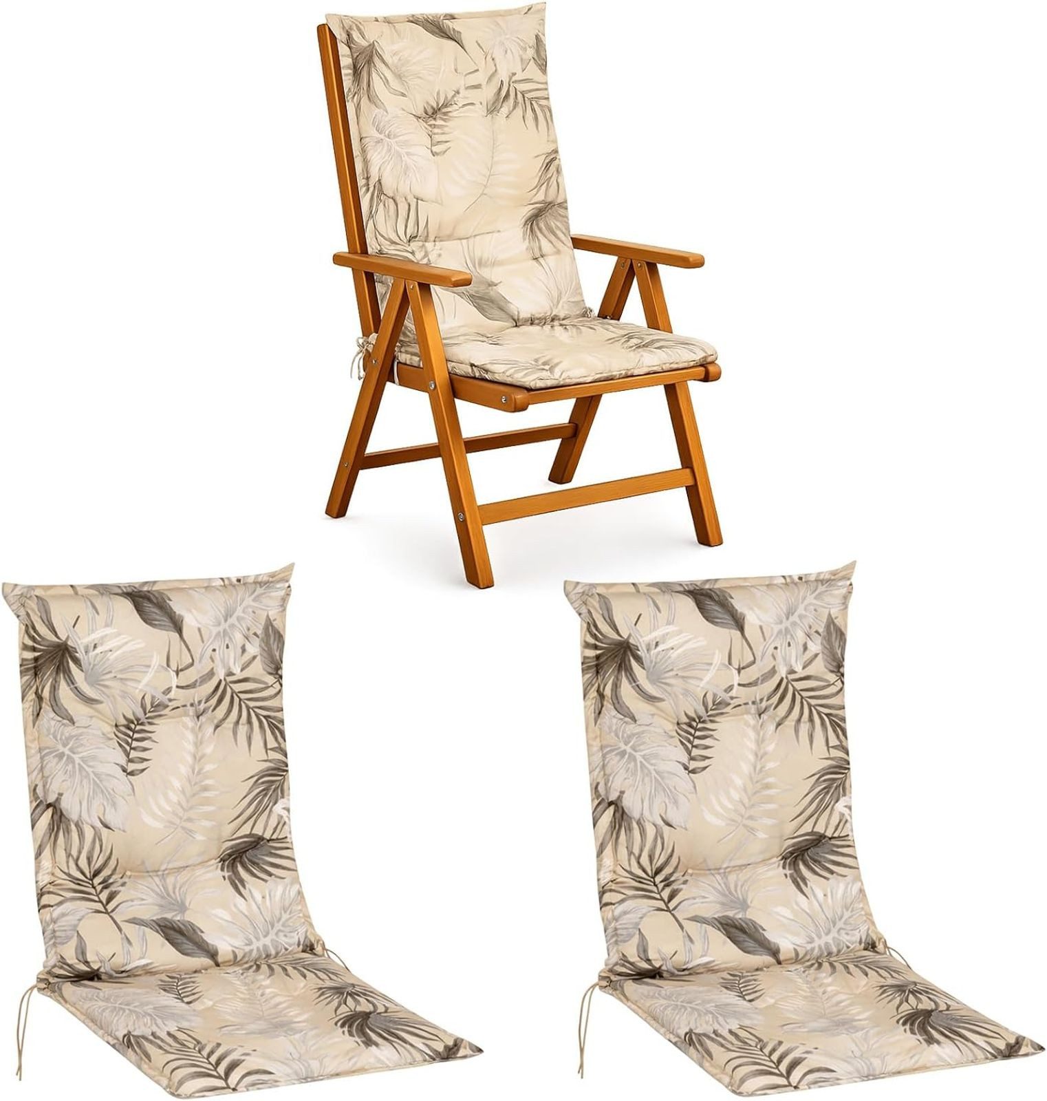 BURI Hochlehnerauflage Hochlehner Auflagen Stuhlauflagen Sitzkissen 117x49x6 Stuhlpolster, (2 St)