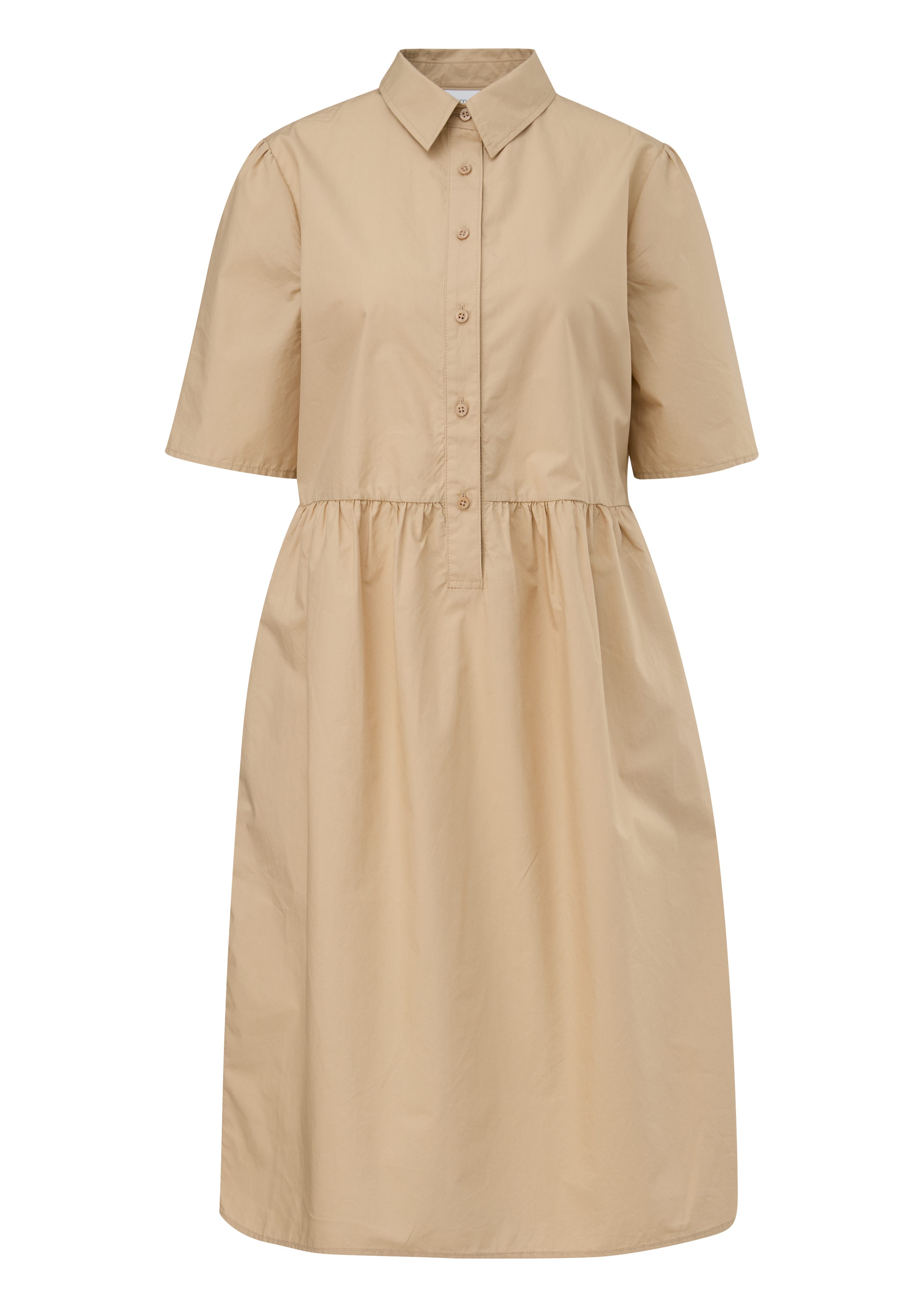 Maxikleid Baumwollkleid mit Hemdkragen