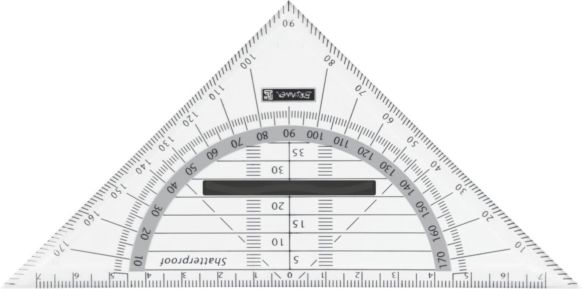 BRUNNEN Schulheft BRUNNEN Geometrie-Dreieck 16 cm, ergon. Griff, schwarz/onyx