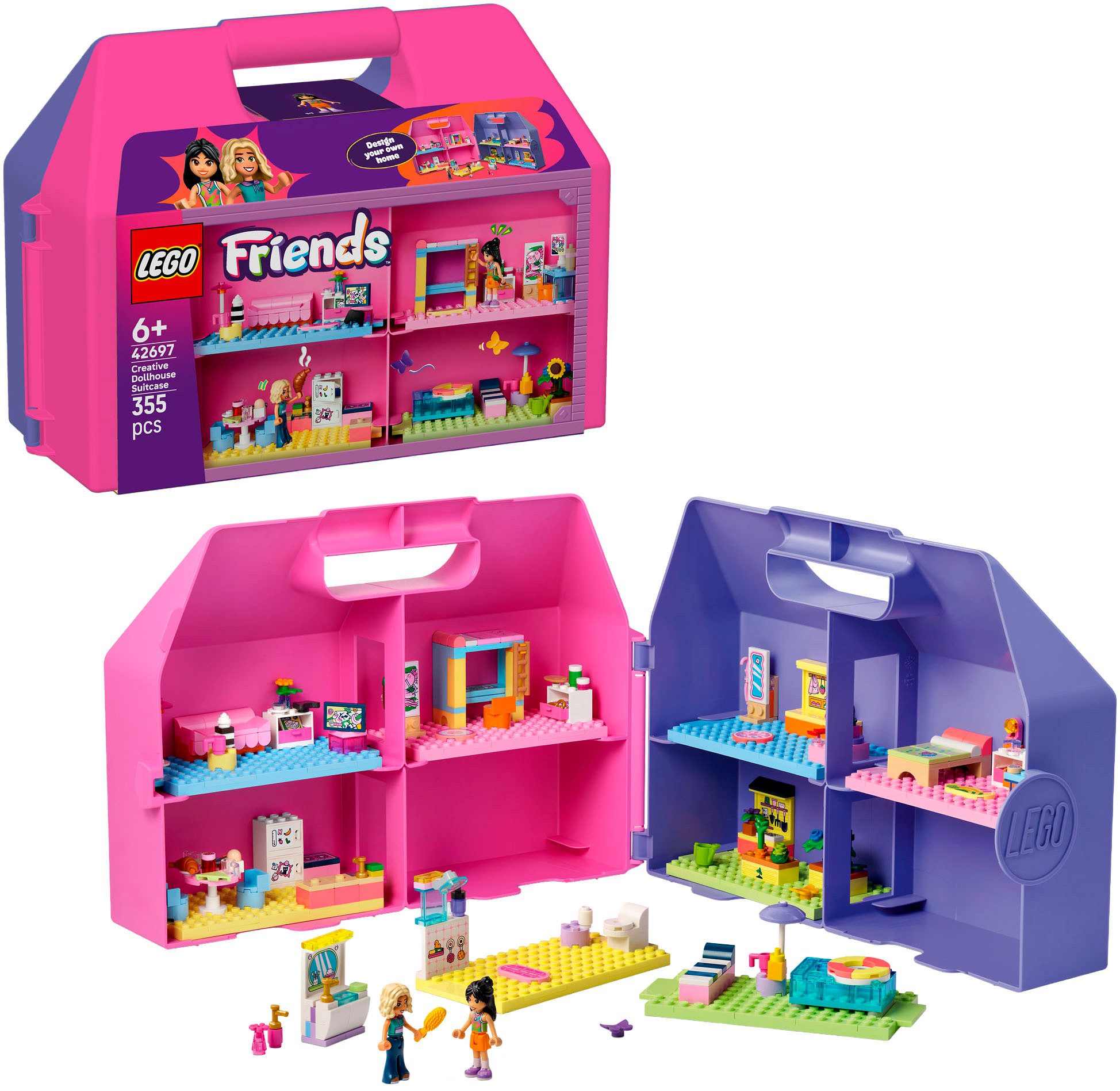 LEGO® Kreativer Puppenhauskoffer (42697), LEGO Friends Konstruktionsspielsteine, (355 St), Made in Europe