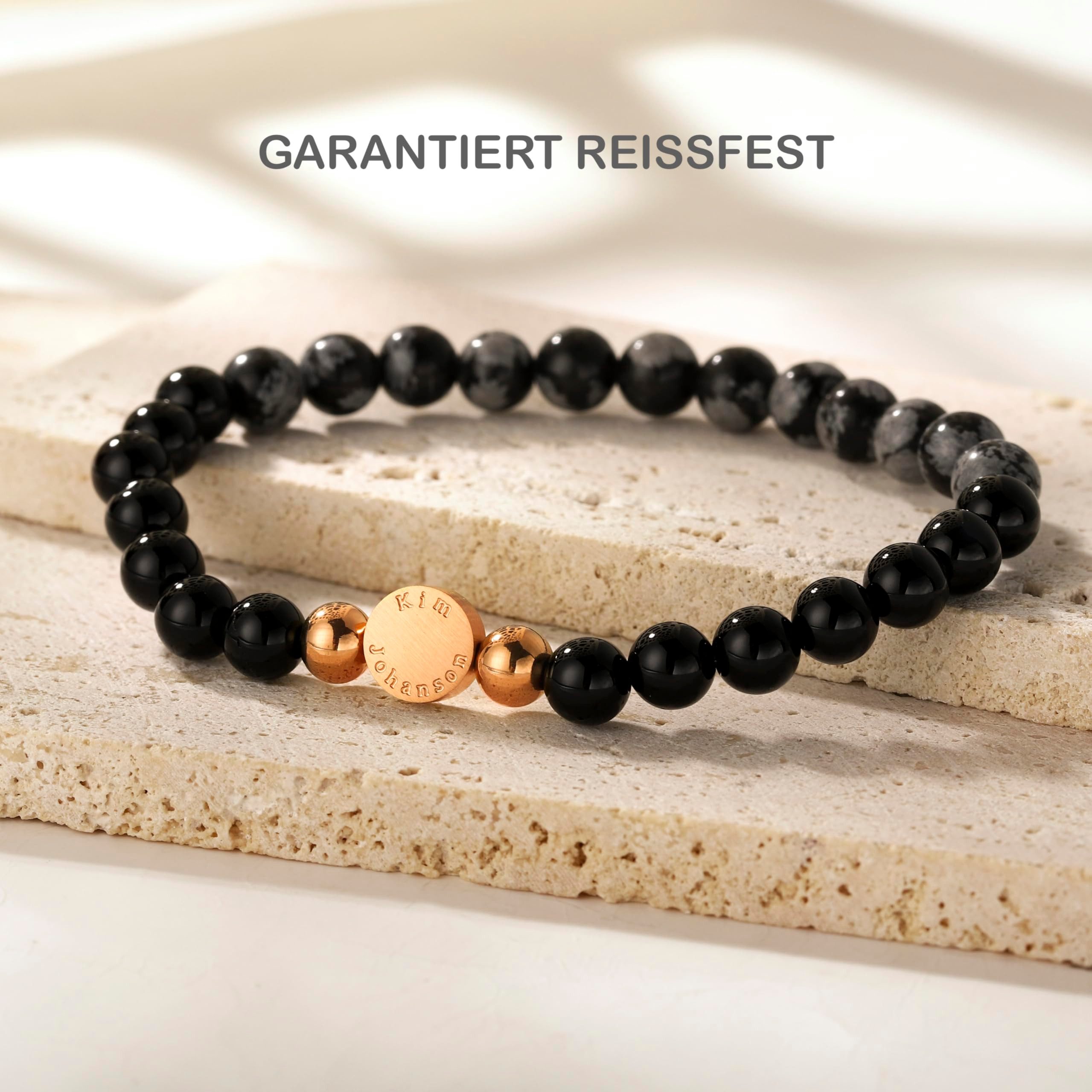 Kim Johanson Armband Flow in Schwarz (1-tlg), mit Natursteinen mit Alabasta und Onyx – Bild 3 von 5