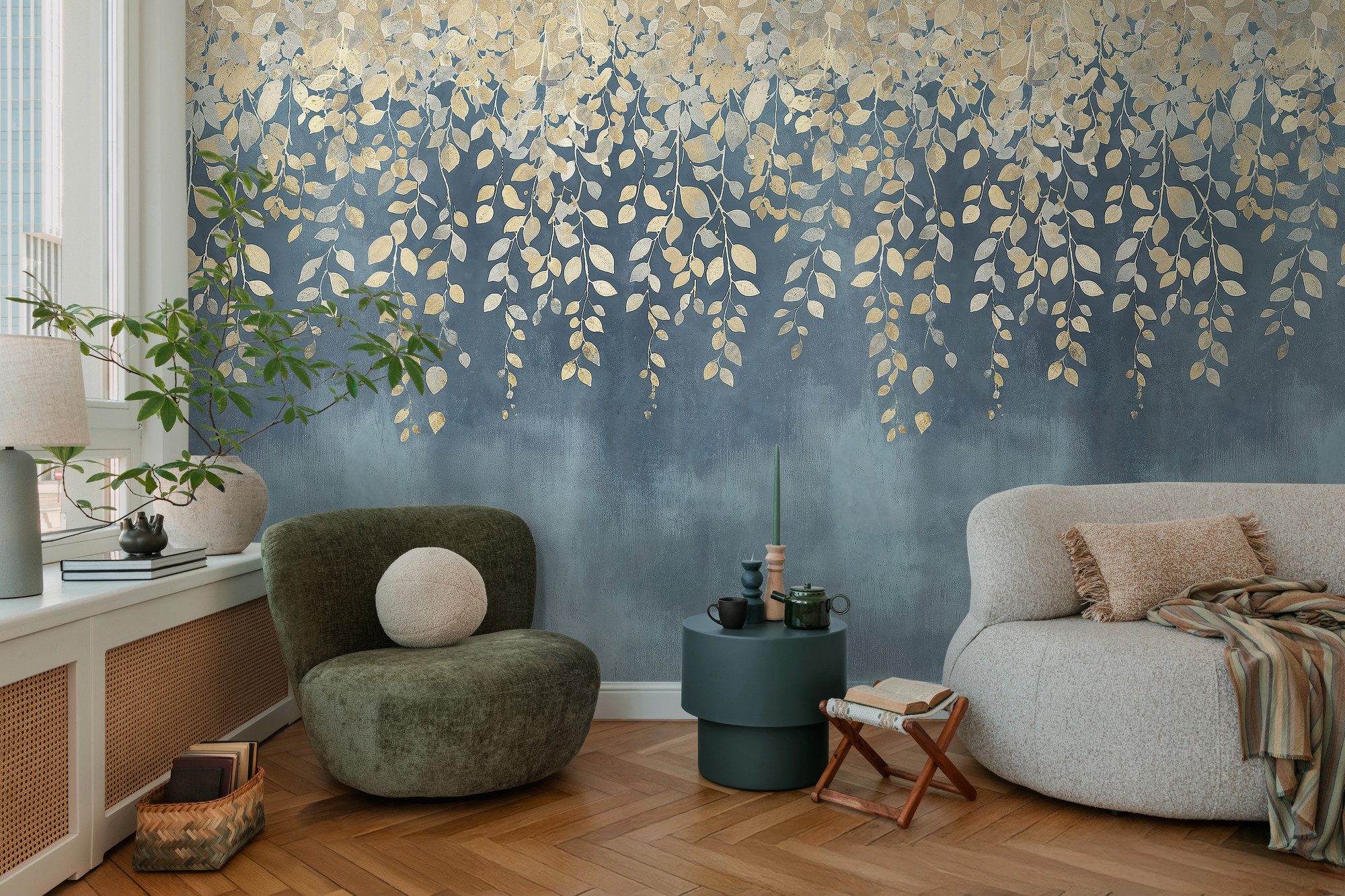 CosmoLiving by Cosmopolitan Vliestapete Gilded Bloom Fototapete erweiterbar günstig online kaufen