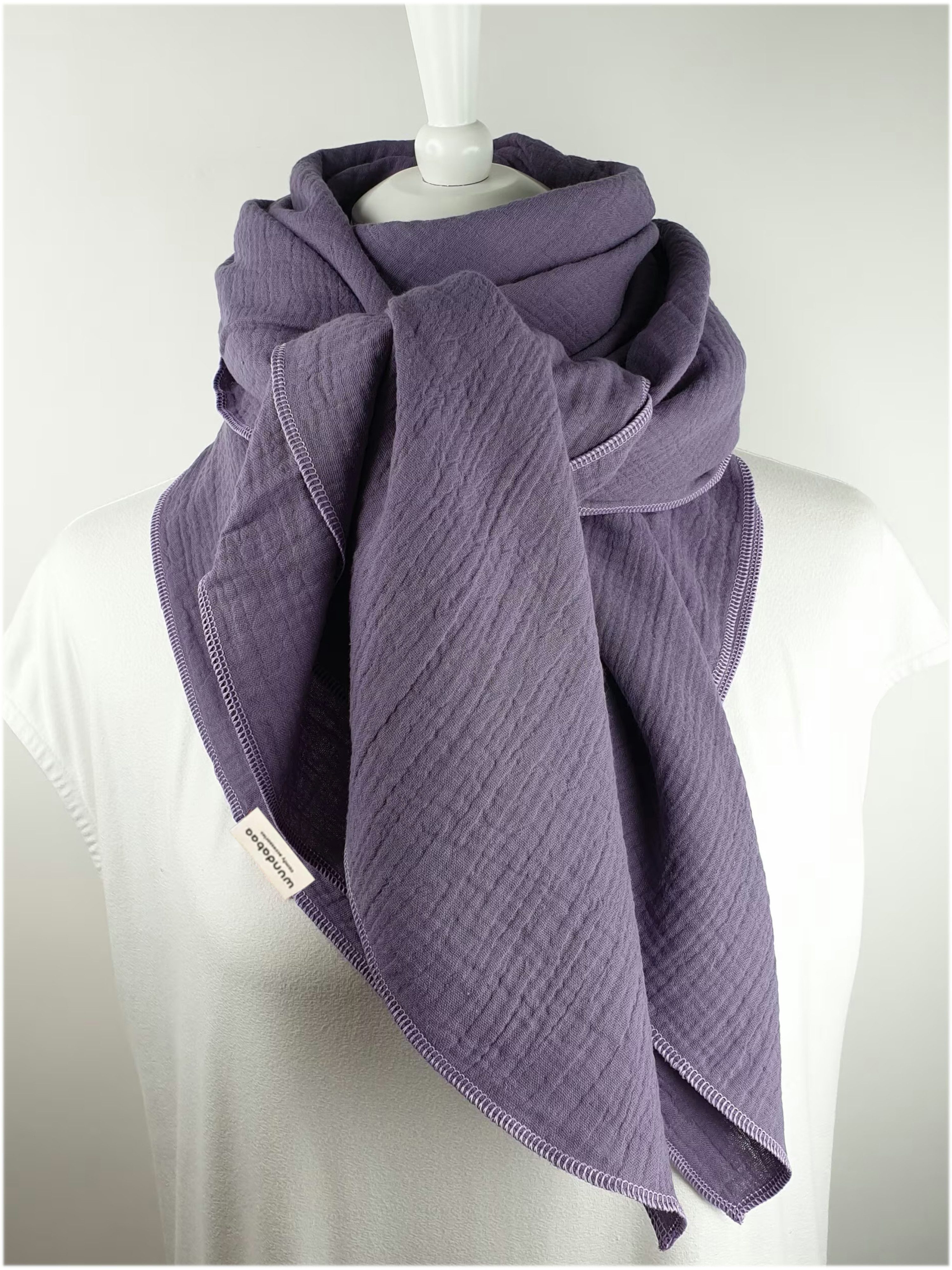 wundabaa Halstuch Halstuch Musselin blau in Farbvarianten