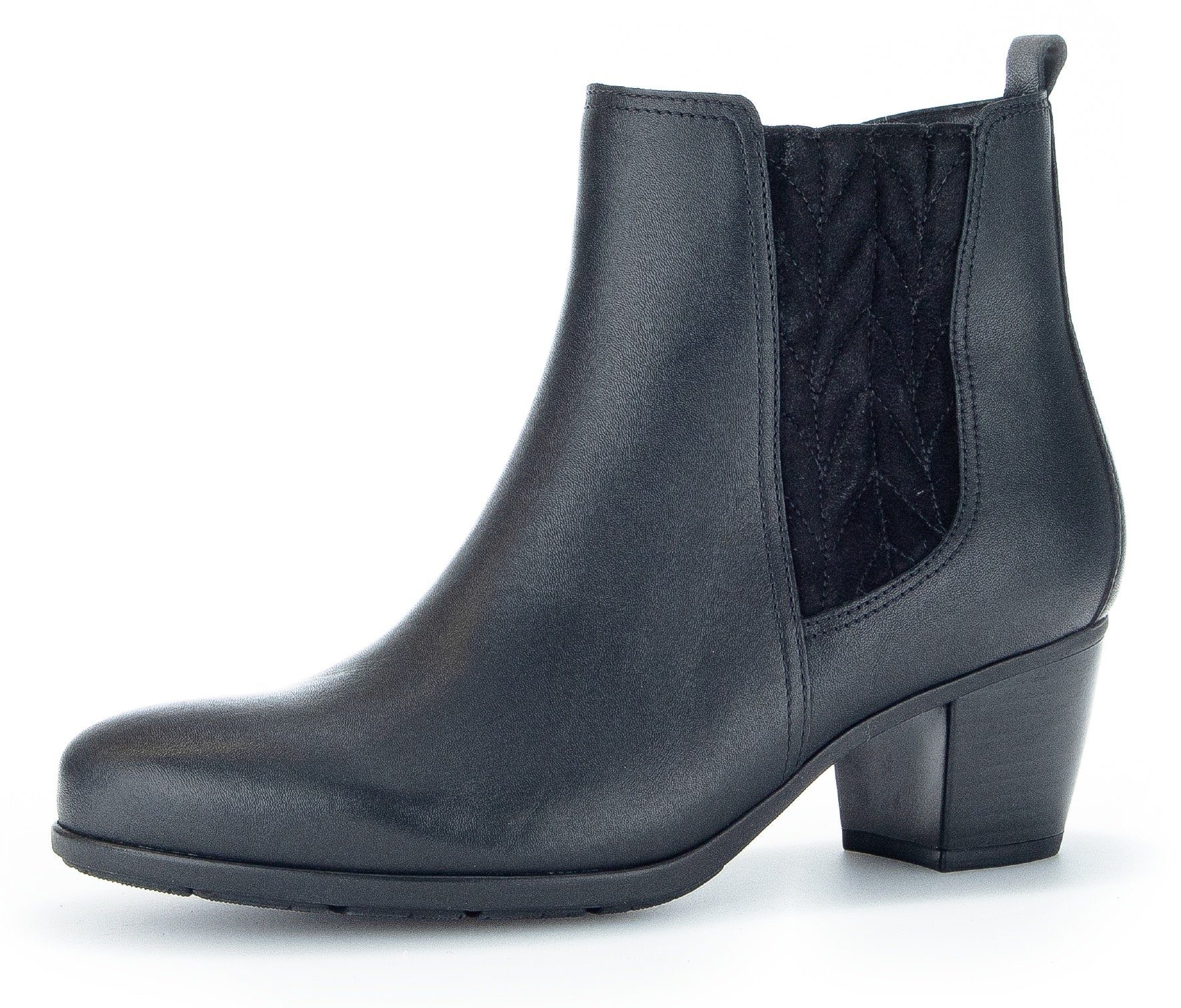 Gabor Stiefelette mit modischer Ziersteppung schwarz | Chelsea-Boots