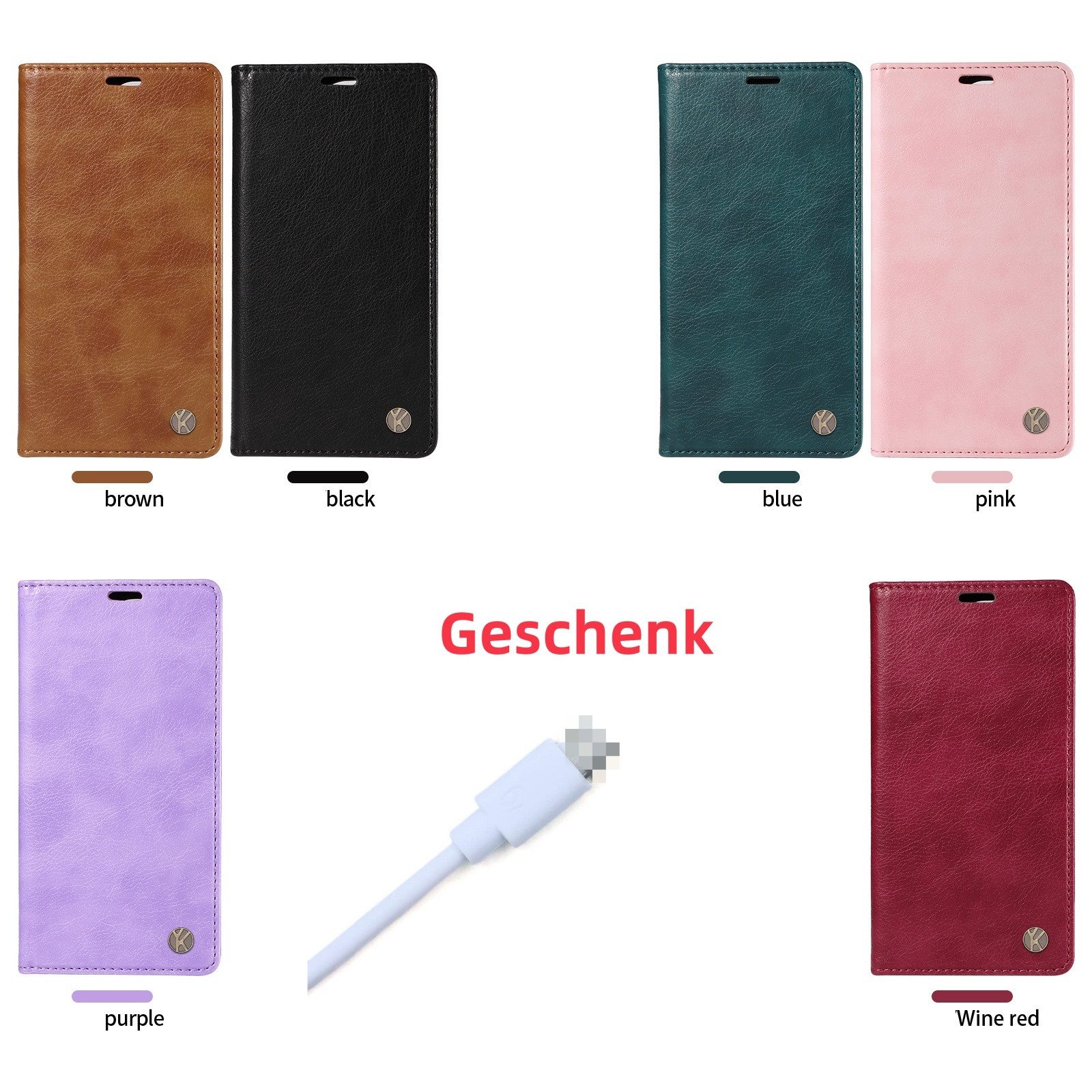 trends for living Handyhülle Leder Magnet Hülle Case für Xiaomi und Redmi Modelle Klapp Cover