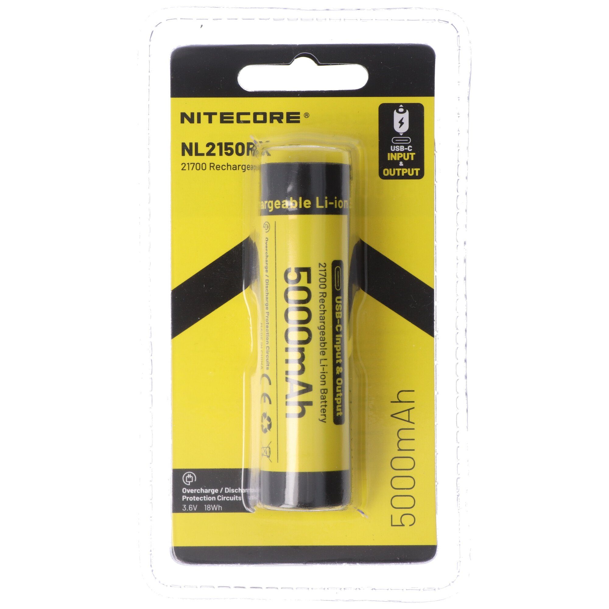 Nitecore Nitecore Li-Ion Akku Typ 21700 5000mAh NL2150RX mit USB-C Ein-/Ausgan Akku 5000 mAh (3,7 V)
