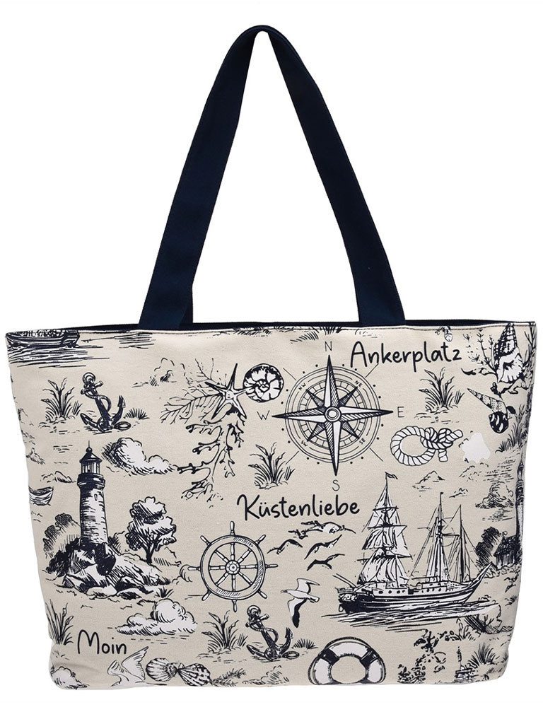 Robin Ruth Umhängetasche Holly, Tasche Holly Küsten-Design-Print Maritim - Umhängetasche Strandtasche