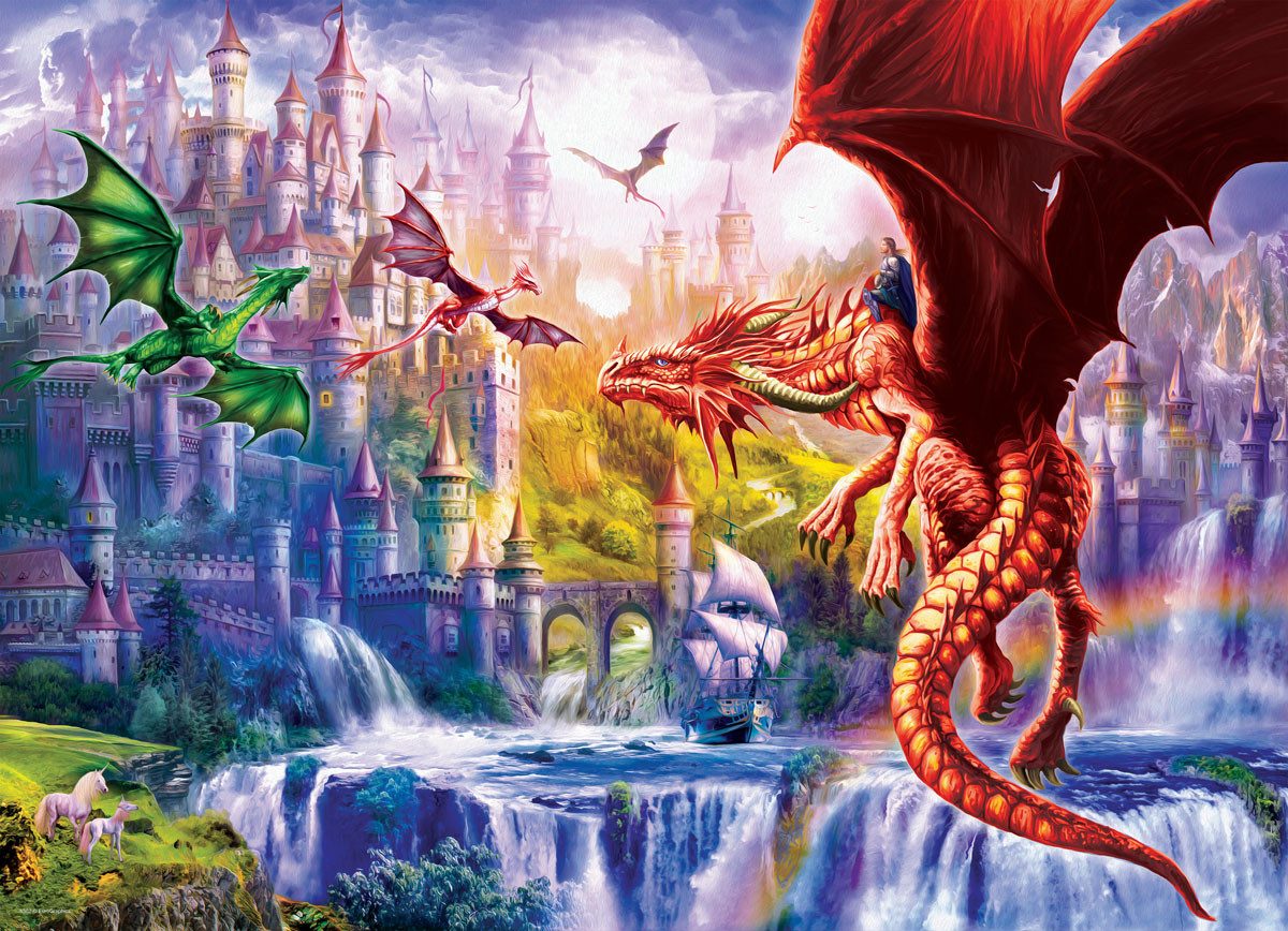 Puzzle 500 Teile Puzzle - Puzzle - Königreich der Drachen, Puzzleteile