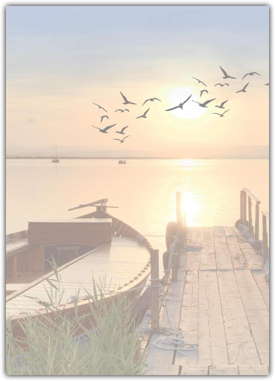 LYSCO Briefpapier Motivpapier Sommer, Sonne, Urlaub DIN A4, gut beschreibbar, sommerliche Atmosphäre, für alle Drucker geeignet.