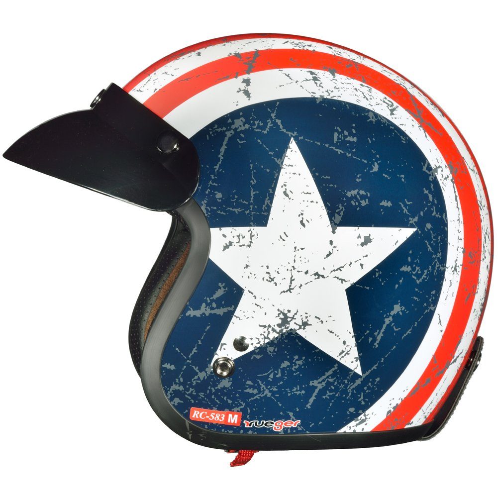 rueger-helmets Motorradhelm rueger RC-583 Jethelm 1050 Gramm schwer XS-XL