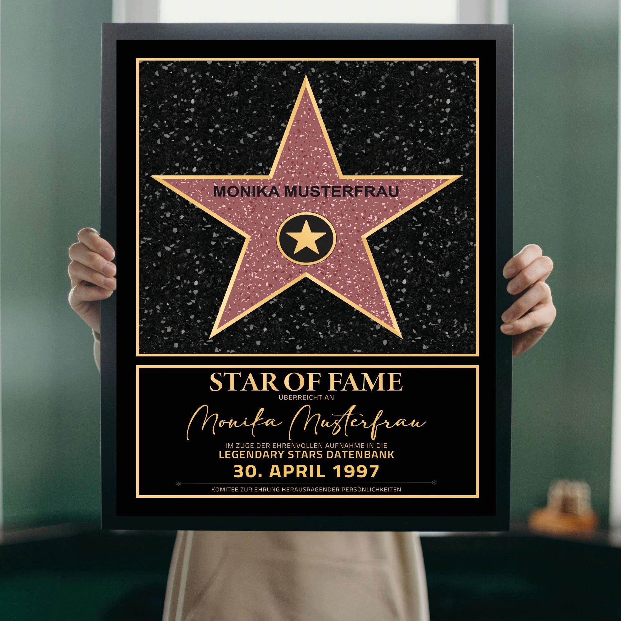 Lineo Poster Personalisiertes Poster Star of Fame, ideales Geschen zu jedem Anlass, z.B. Muttertag oder Geburtstag