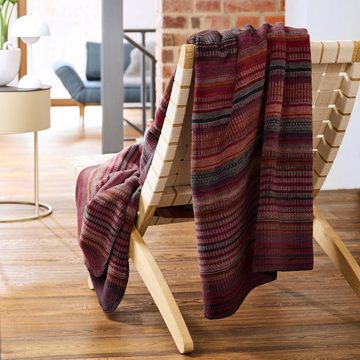 Wohndecke Jacquard Decke Guntur, IBENA, mit bunten Streifen