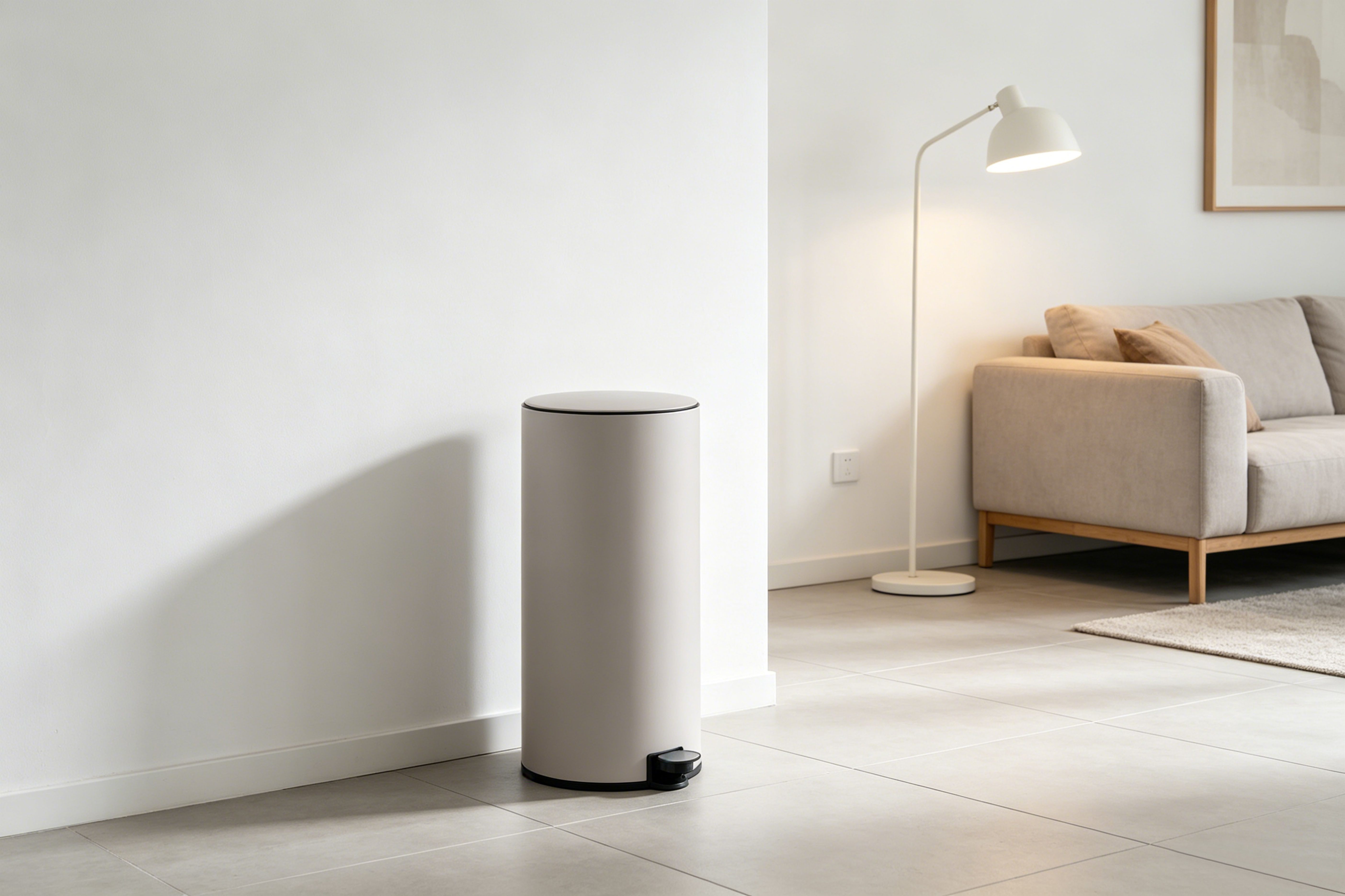 OTTO home Mülleimer Lennu, Soft Close, versteckter Griff, moderner Treteimer für Küche oder Bad, Abfalleimer mit Deckel
