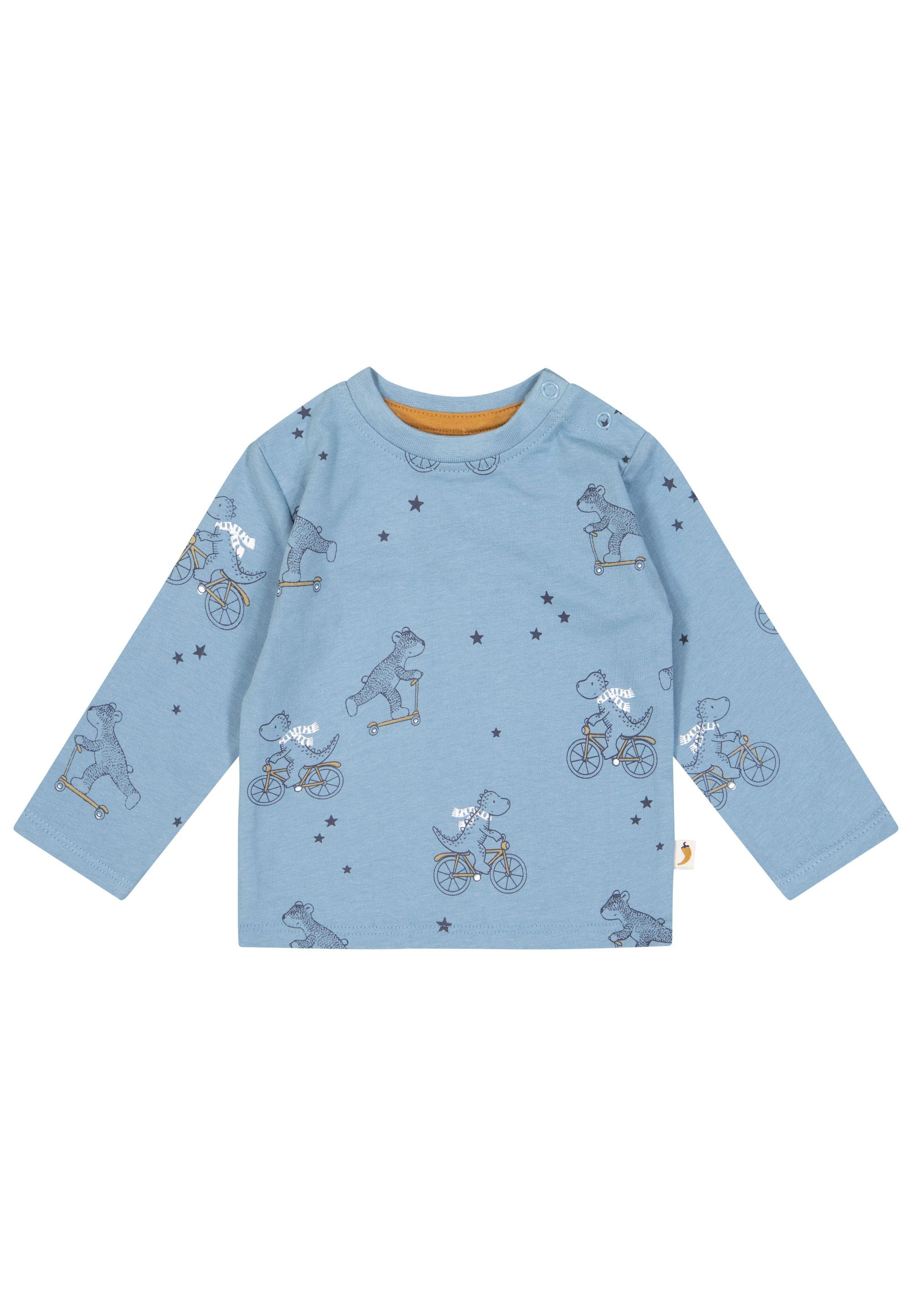 (1-tlg) Baby faded blue SALT Dino T-Shirt AND Boy Longsleeve PEPPER AOP