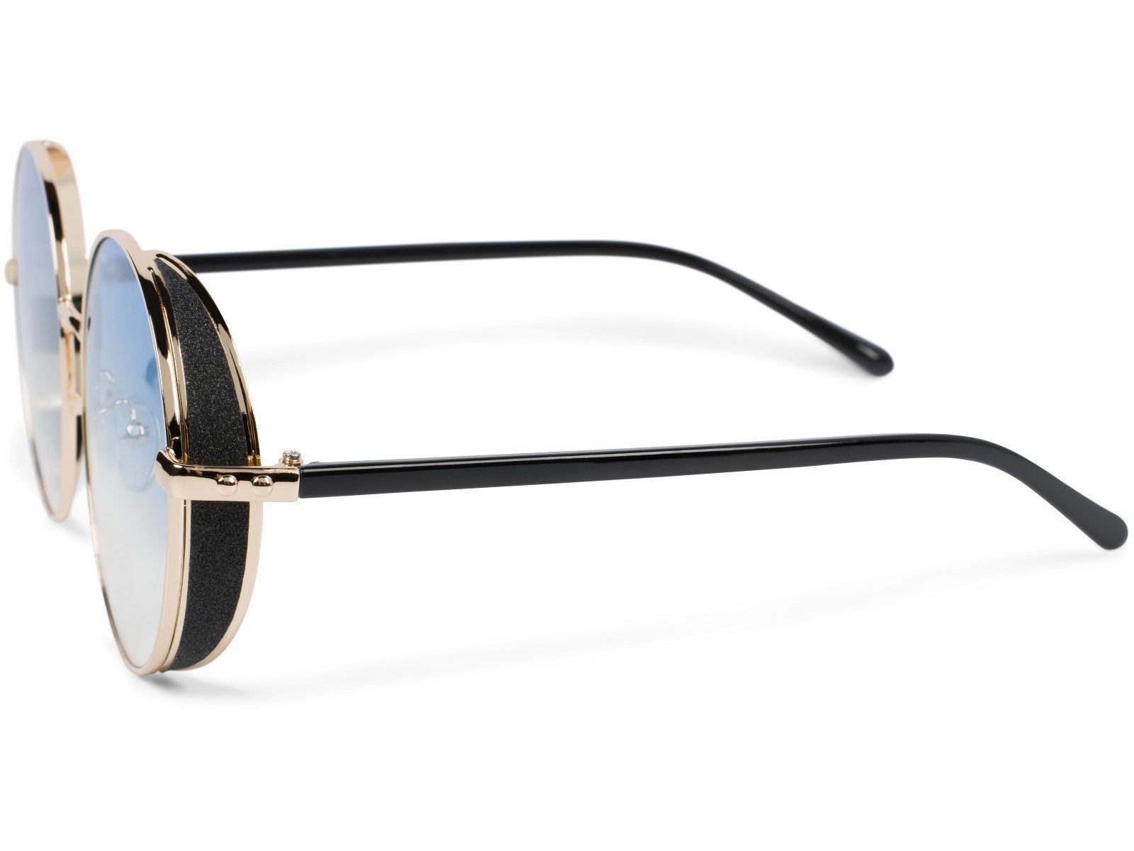 styleBREAKER Sonnenbrille Runde Sonnenbrille mit Glitzer Side Shield (1-St) Gradient