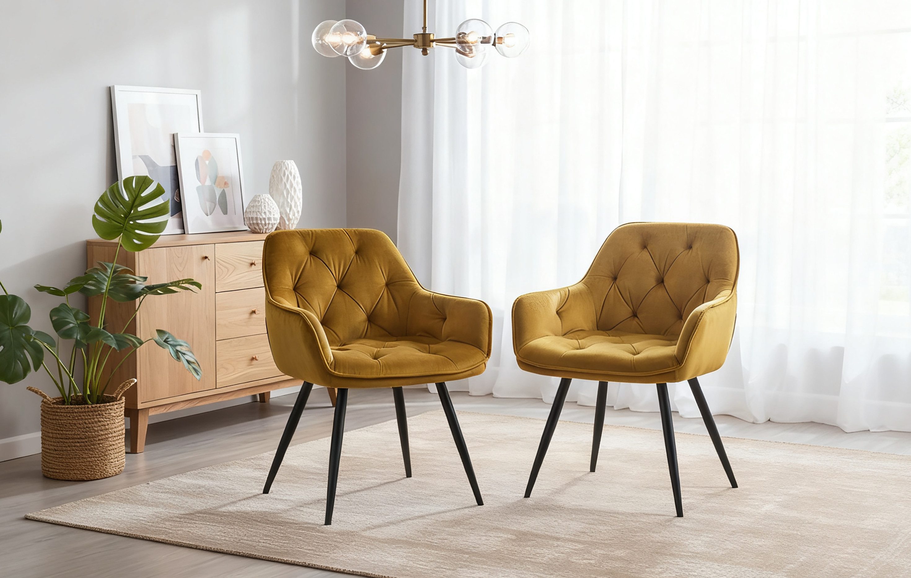 B&D home Polsterstuhl DIETER (2er Set, 2 St), Steppung, mit Armlehnen