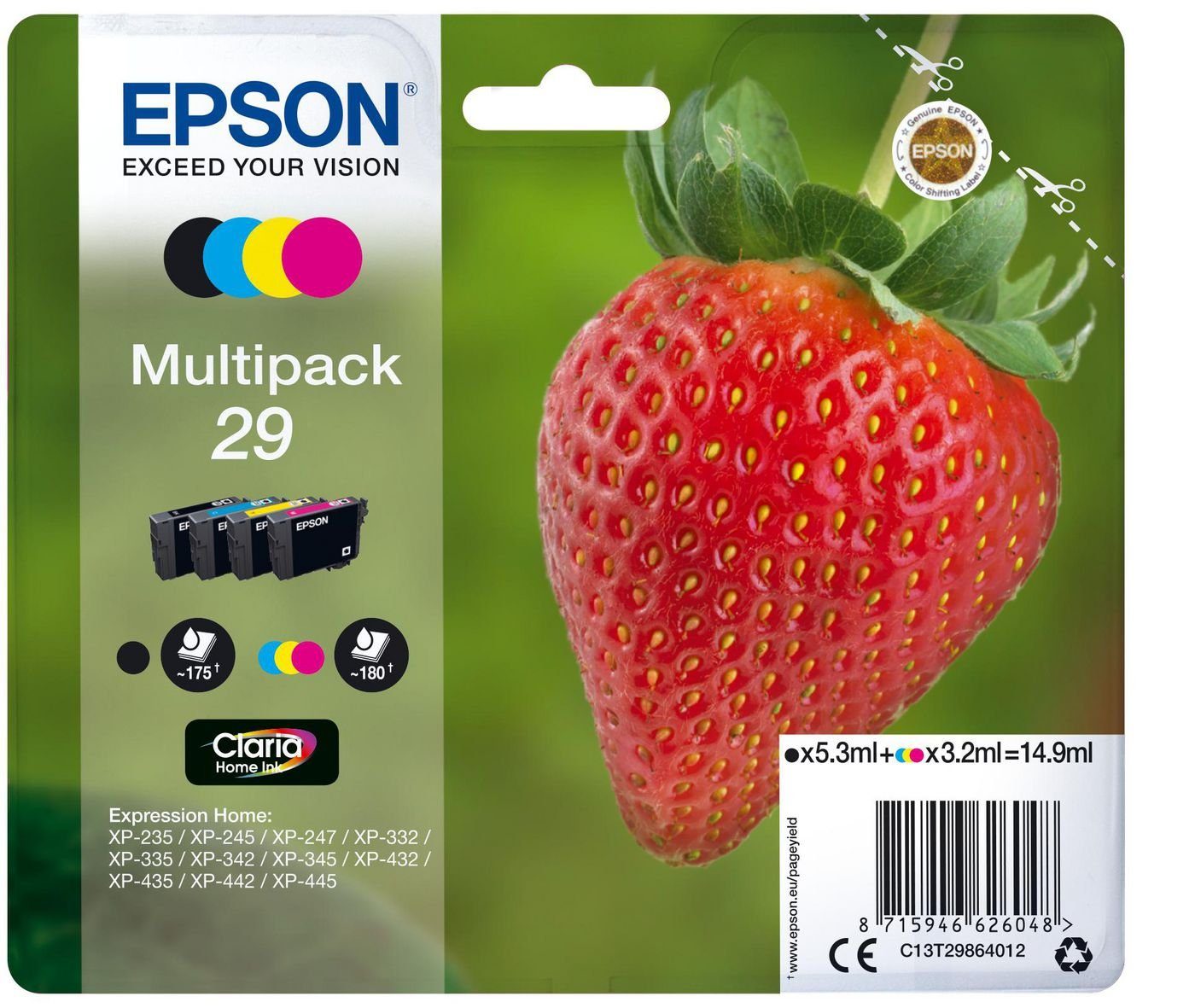Epson Original Epson 29 Multipack (C13T29864012) Tintenpatrone
