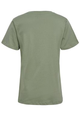 hummel T-Shirt Logo T-Shirt Kurzarm Top aus Baumwolle HMLACTIVE 5794 in Dunkelgrün