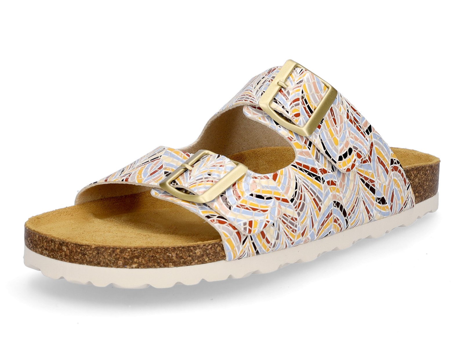 MIDS MOMO Damen Pantolette mit buntem Obermaterial & ergonomischem Fußbett