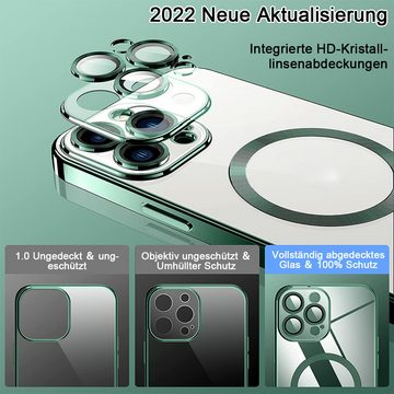 NUODWELL Smartphone-Hülle Clear Magnetisch für iPhone 14 Pro Max Hülle mit MagSafe