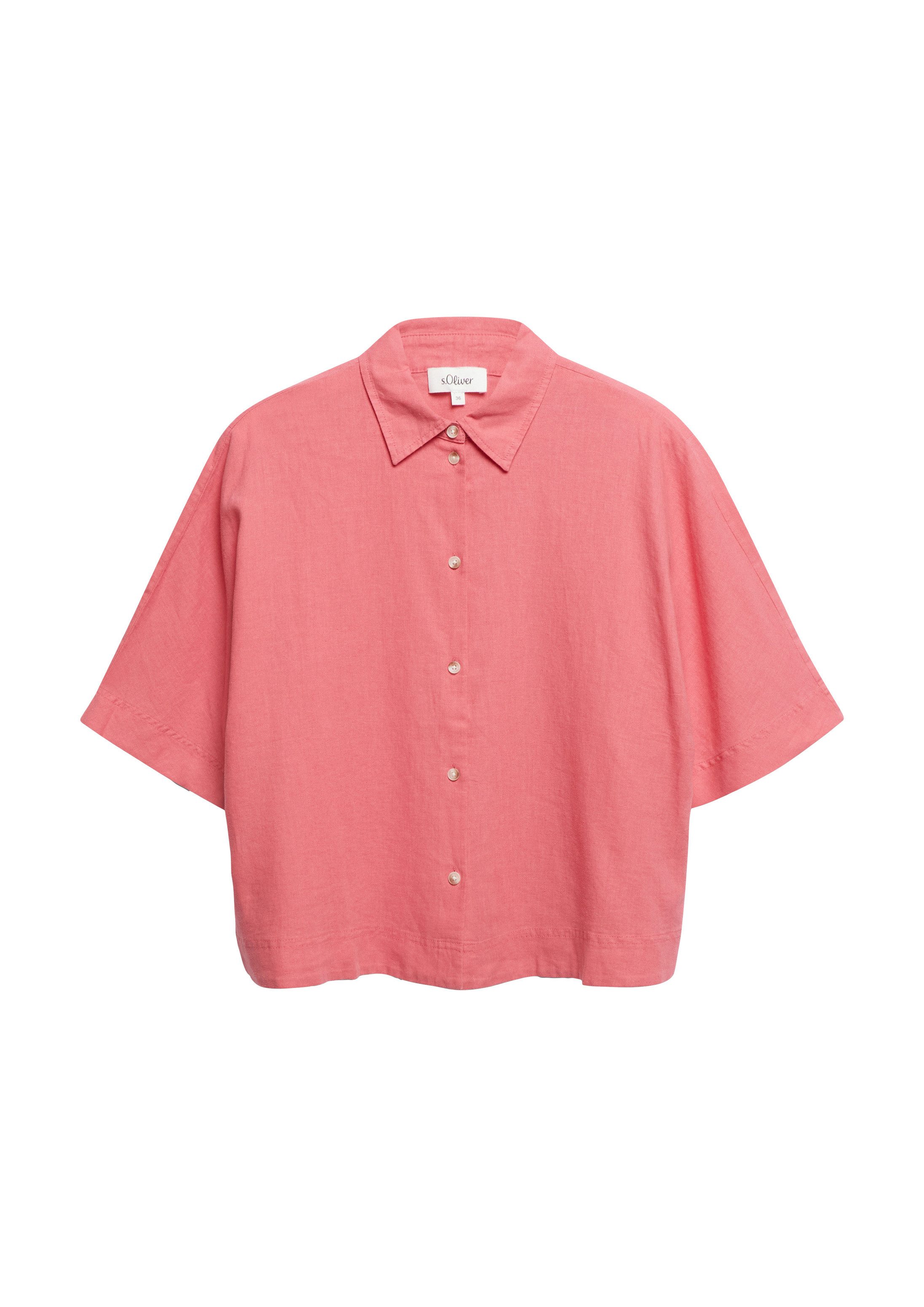 s.Oliver Kurzarmbluse Bluse Kurzarm-Bluse aus Leinenmix