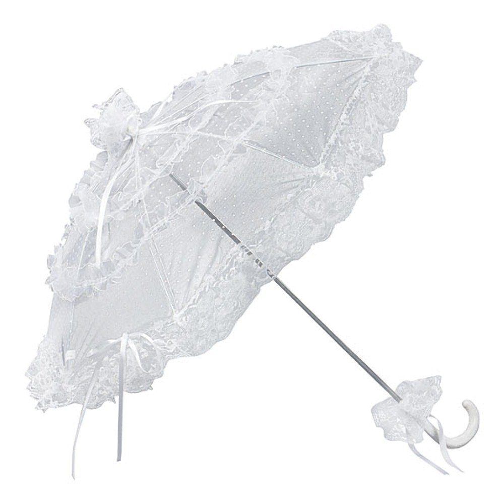 von Lilienfeld Stockregenschirm Brautschirm Tüll Regenschutz Regenschutz, Damen Salomea weiß VON kein kein Produktbild Klein LILIENFELD Hochzeitsschirm Accessoire