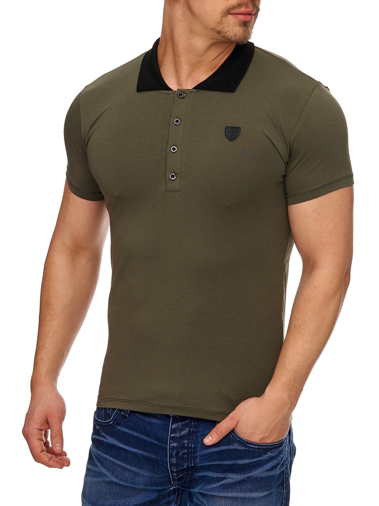 Tazzio Poloshirt 17101 zeitloses Polo Shirt khaki