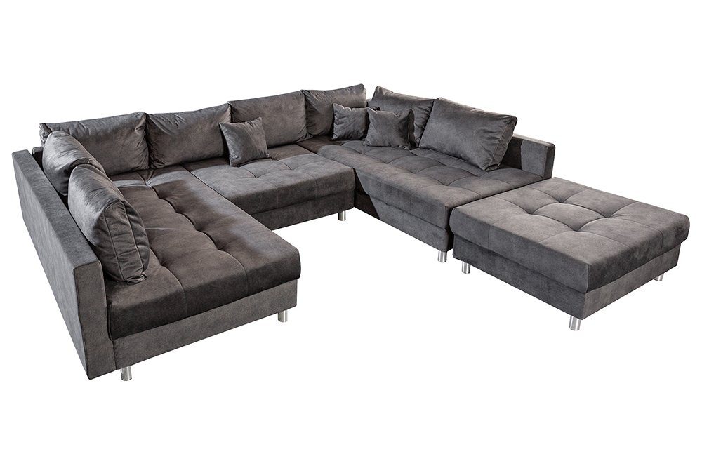 riess-ambiente Wohnlandschaft KENT 305cm grau/silber – günstig online kaufen