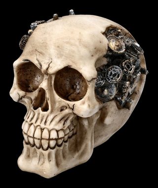 Figuren Shop GmbH Fantasy-Figur Totenkopf mit Zahnrädern - Clockwork Cranium - Gothic Dekoration