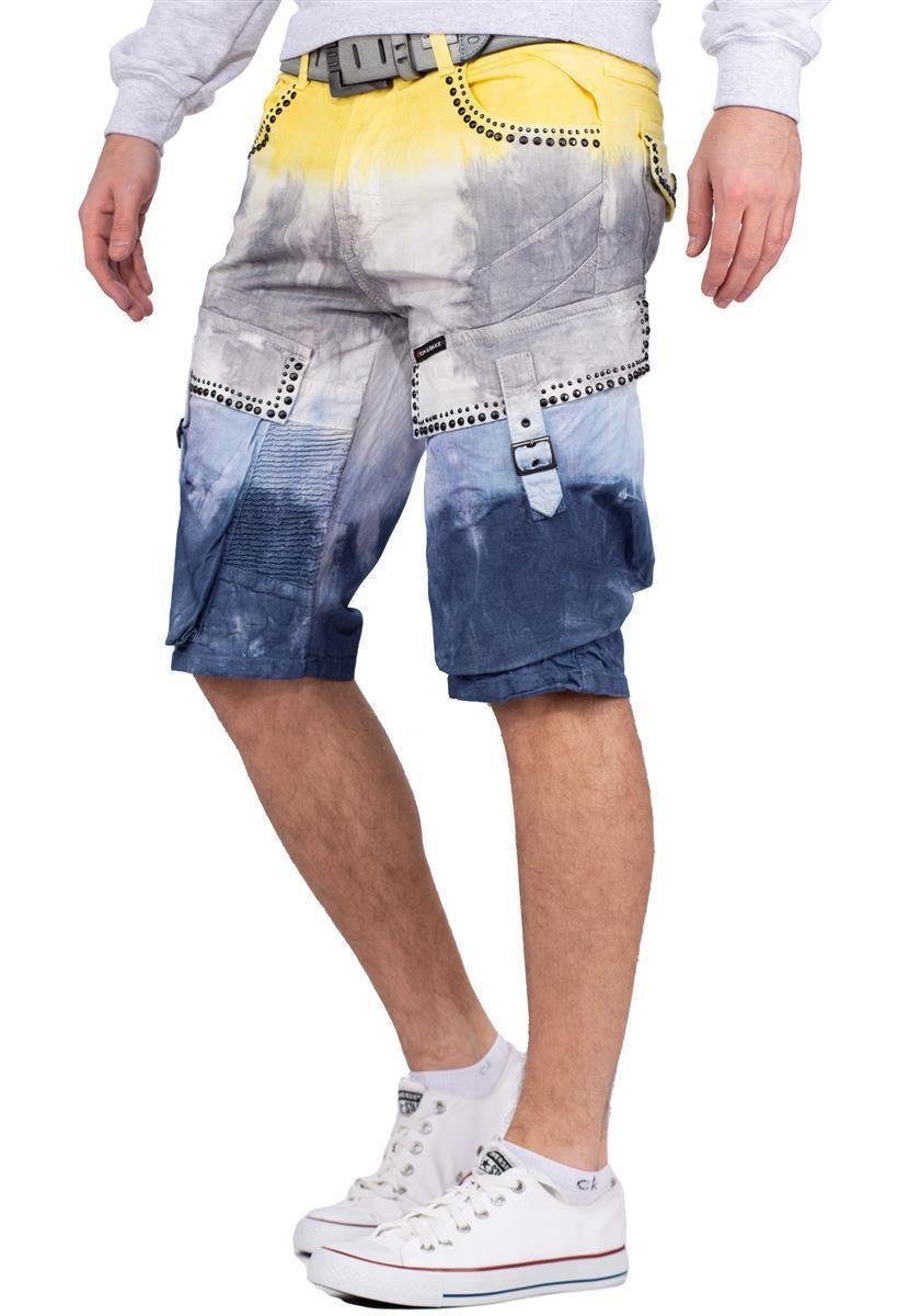 Cipo & Baxx Jeansshorts Kurze Hose BA-CK211 Nieten im Cargo Style