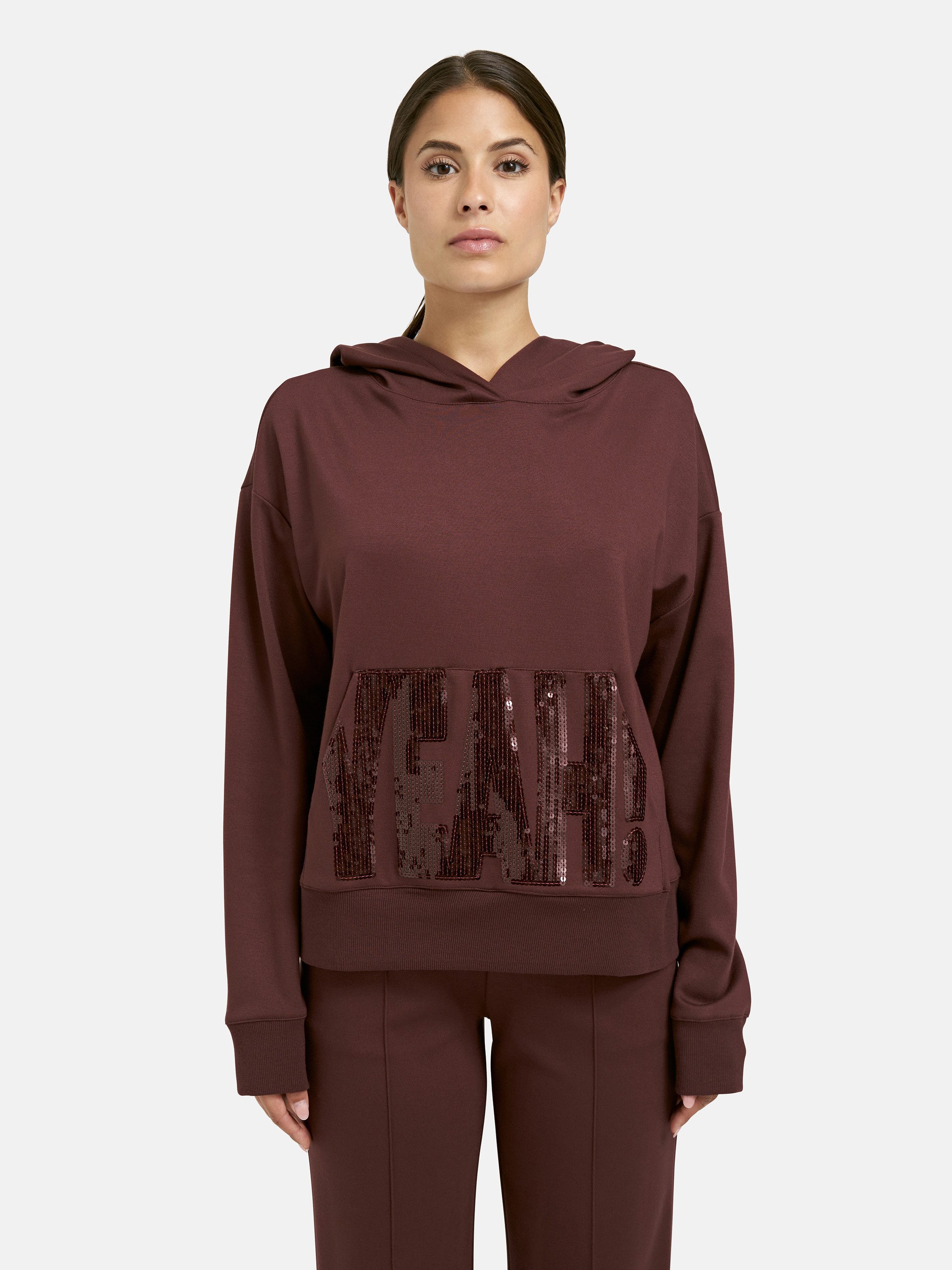 Milano Italy Kapuzensweatshirt mit Pailletten-Schriftzug günstig online kaufen