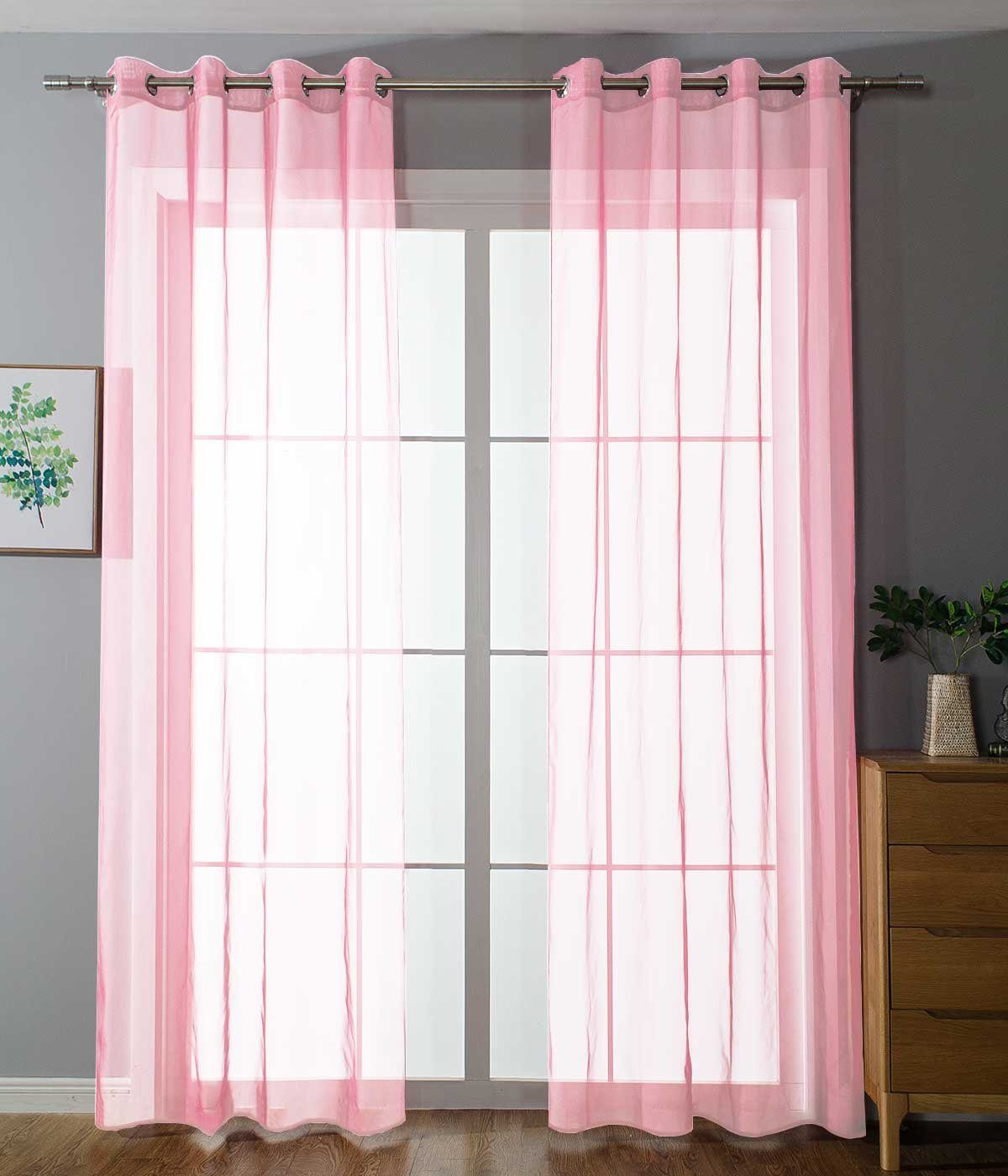 Gardinenbox Gardine (2 St), Ösen, transparent, Voile, Ösenvorhänge Voile »U günstig online kaufen